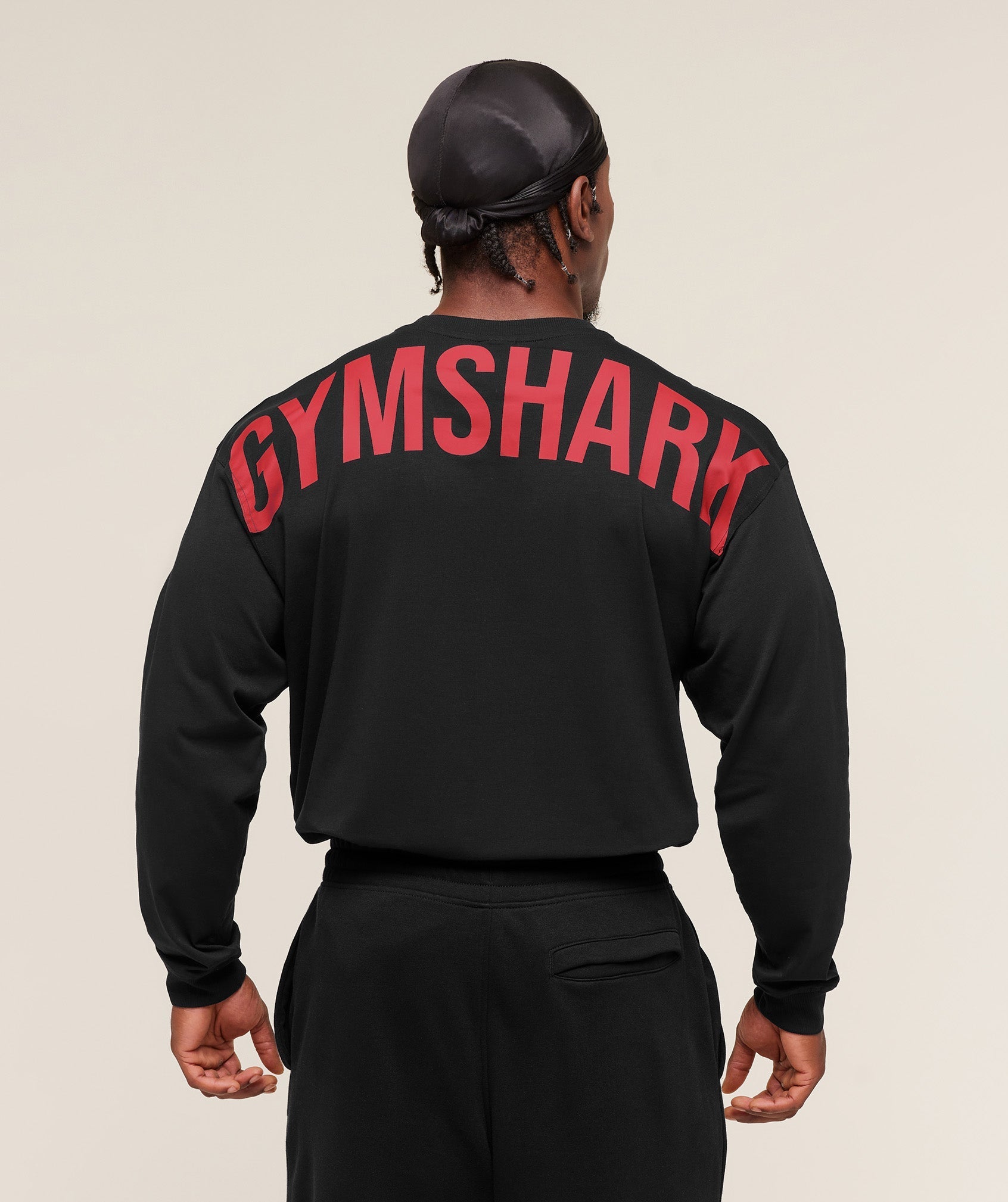 Gymshark Power Long Sleeve T-Shirt - Black/Conditioning Red