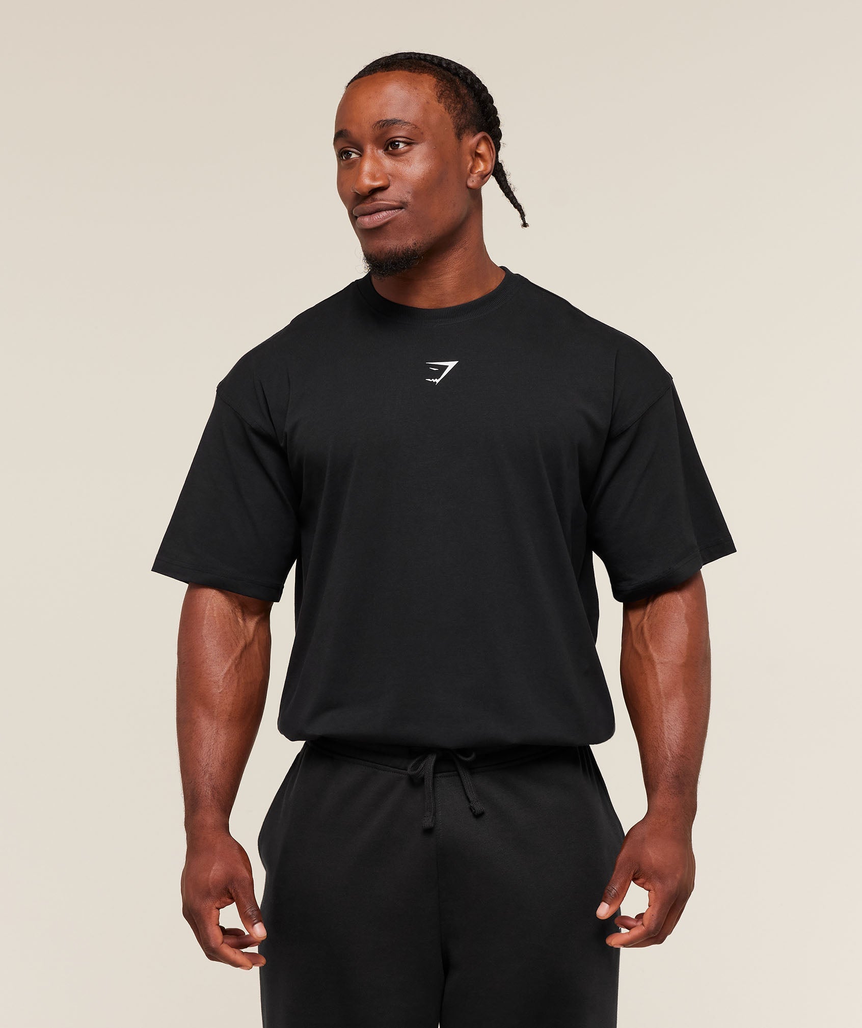 Gymshark Power T-Shirt - Black/Oat White