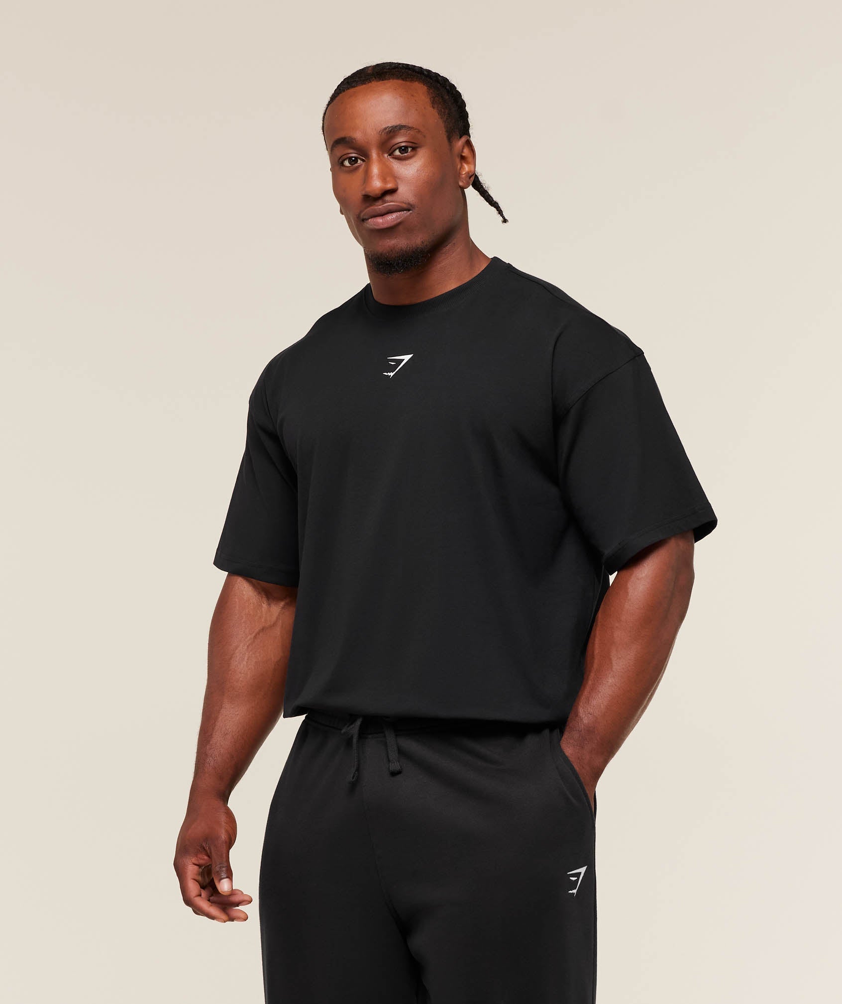 Gymshark Power T-Shirt - Black/Oat White