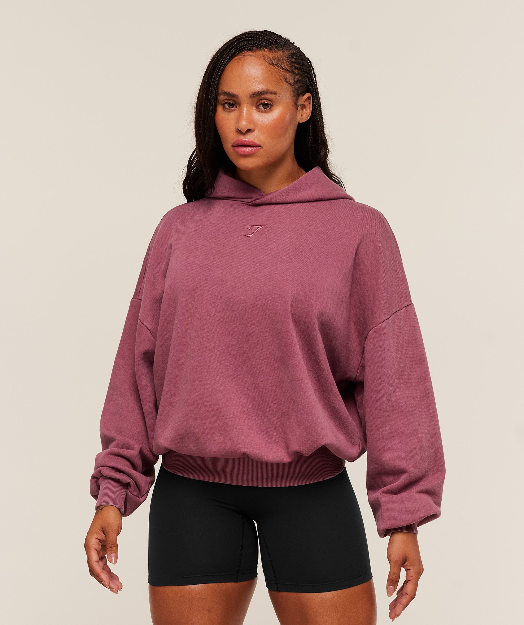 Gymshark Power Washed Oversized Hoodie - Reset Pink/Acid Wash Small Ball