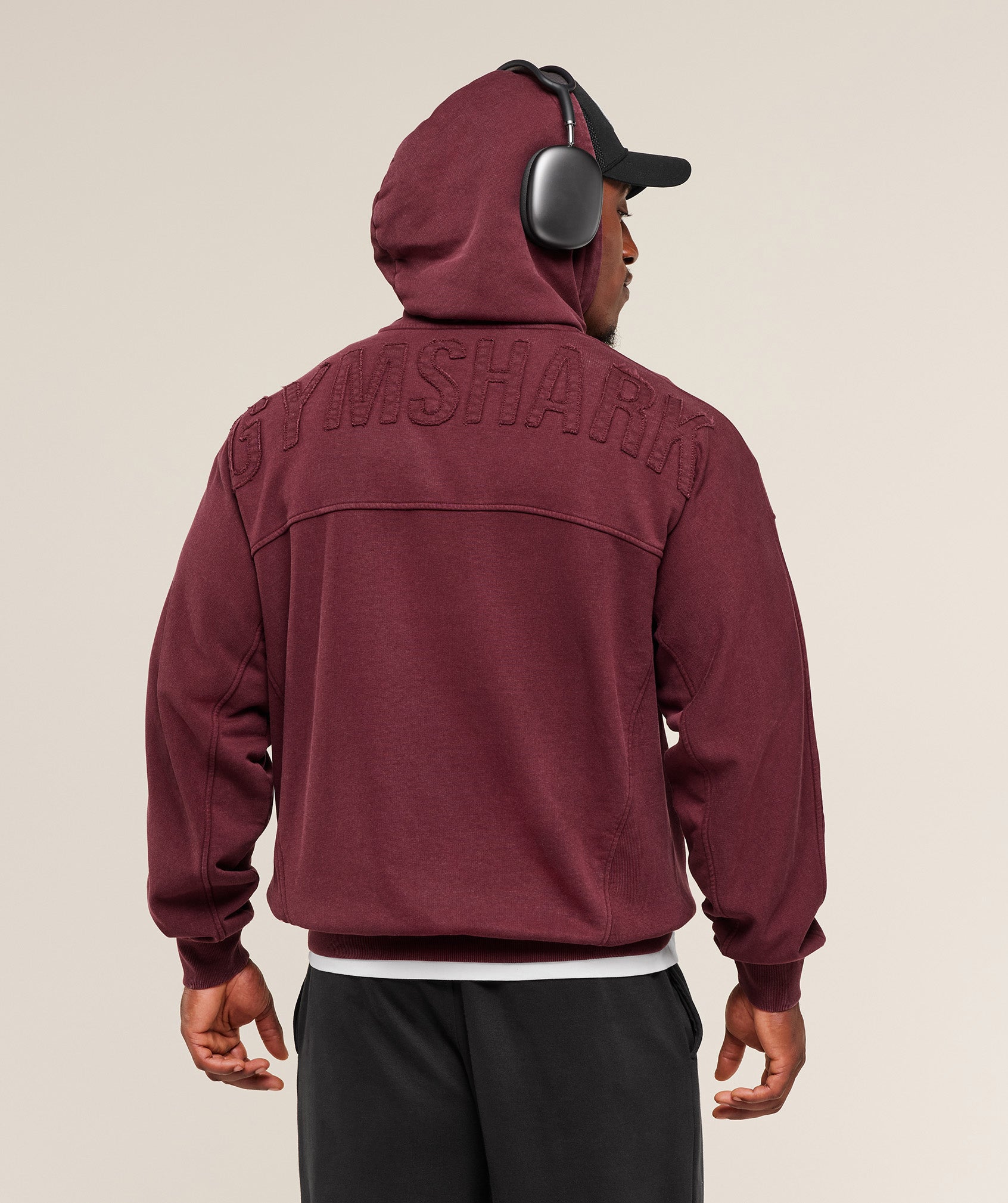 Gymshark Power Washed Hoodie - GS Rich Maroon