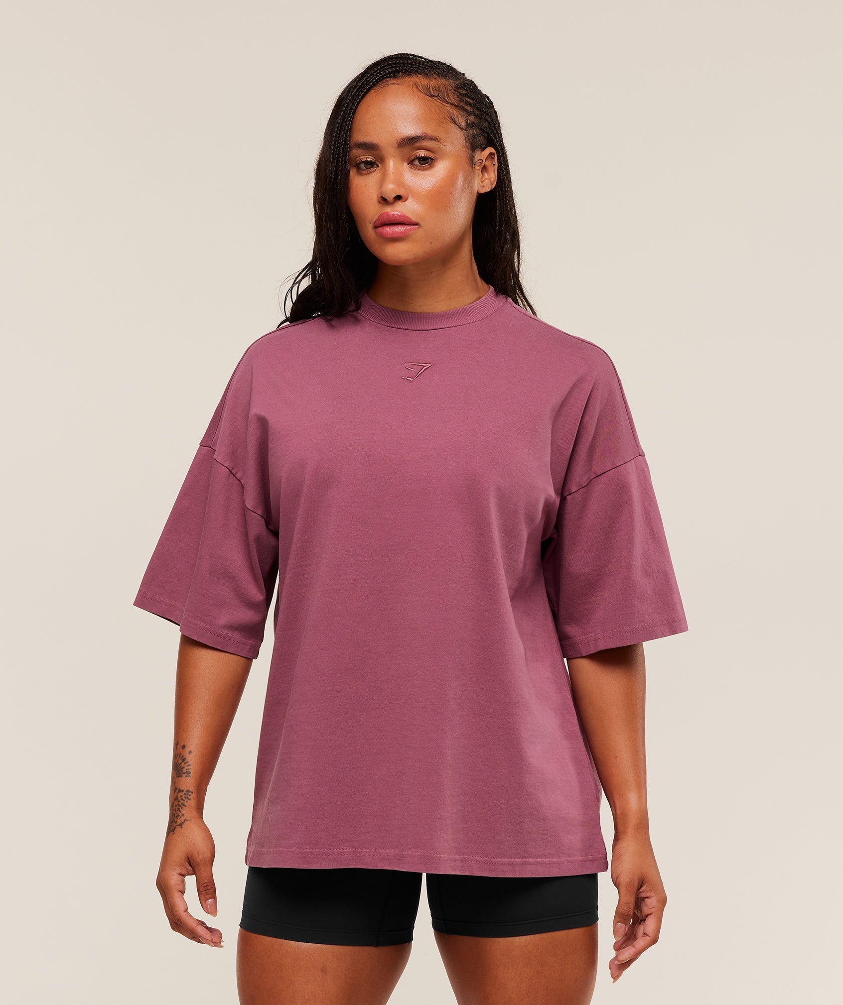 Gymshark Power Washed Oversized T-Shirt - Reset Pink/Acid Wash Small Ball