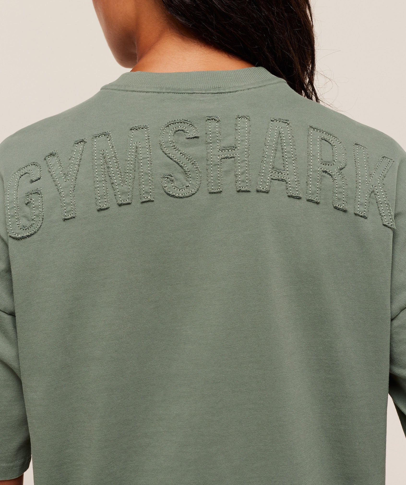 Gymshark Power Washed Oversized T-Shirt - Unit Green/Acid Wash Small Ball