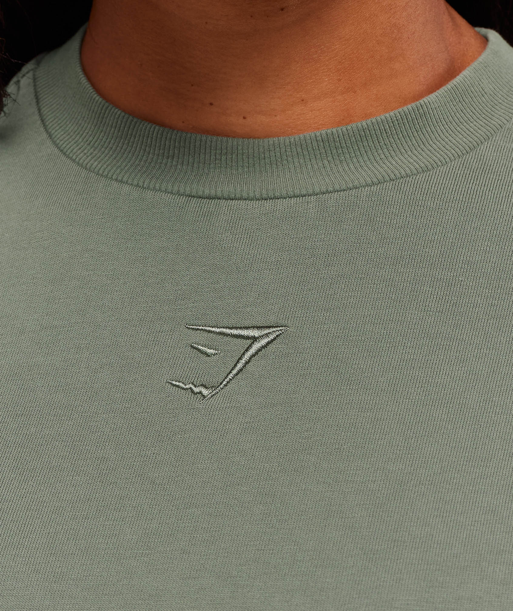 Gymshark Power Washed Oversized T-Shirt - Unit Green/Acid Wash Small Ball