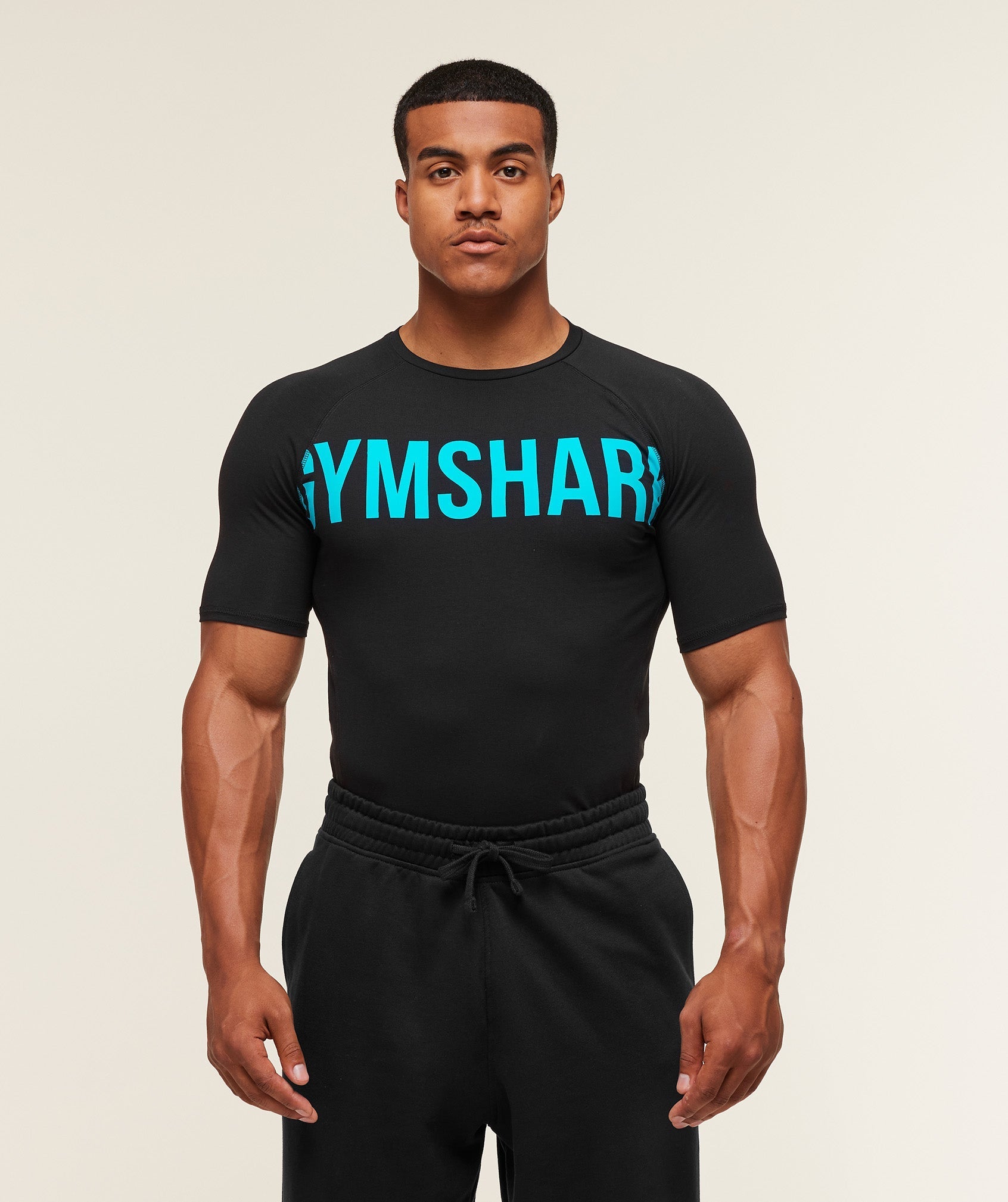 Gymshark Prime T-Shirt - Black/Brand Blue