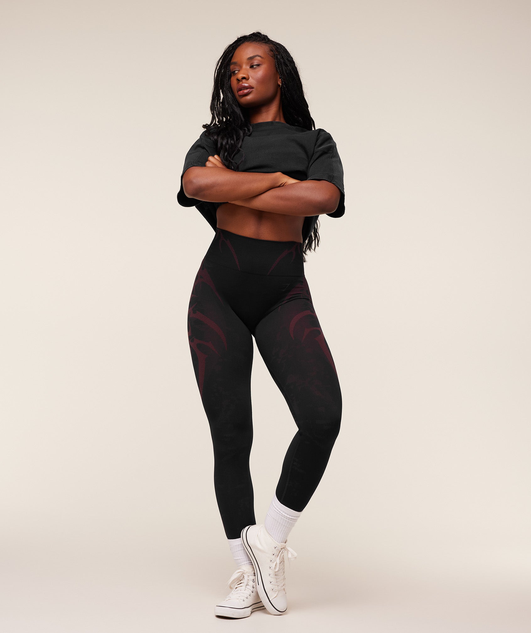 Gymshark Pump Cover Structured Fleece Top - Black/Wash