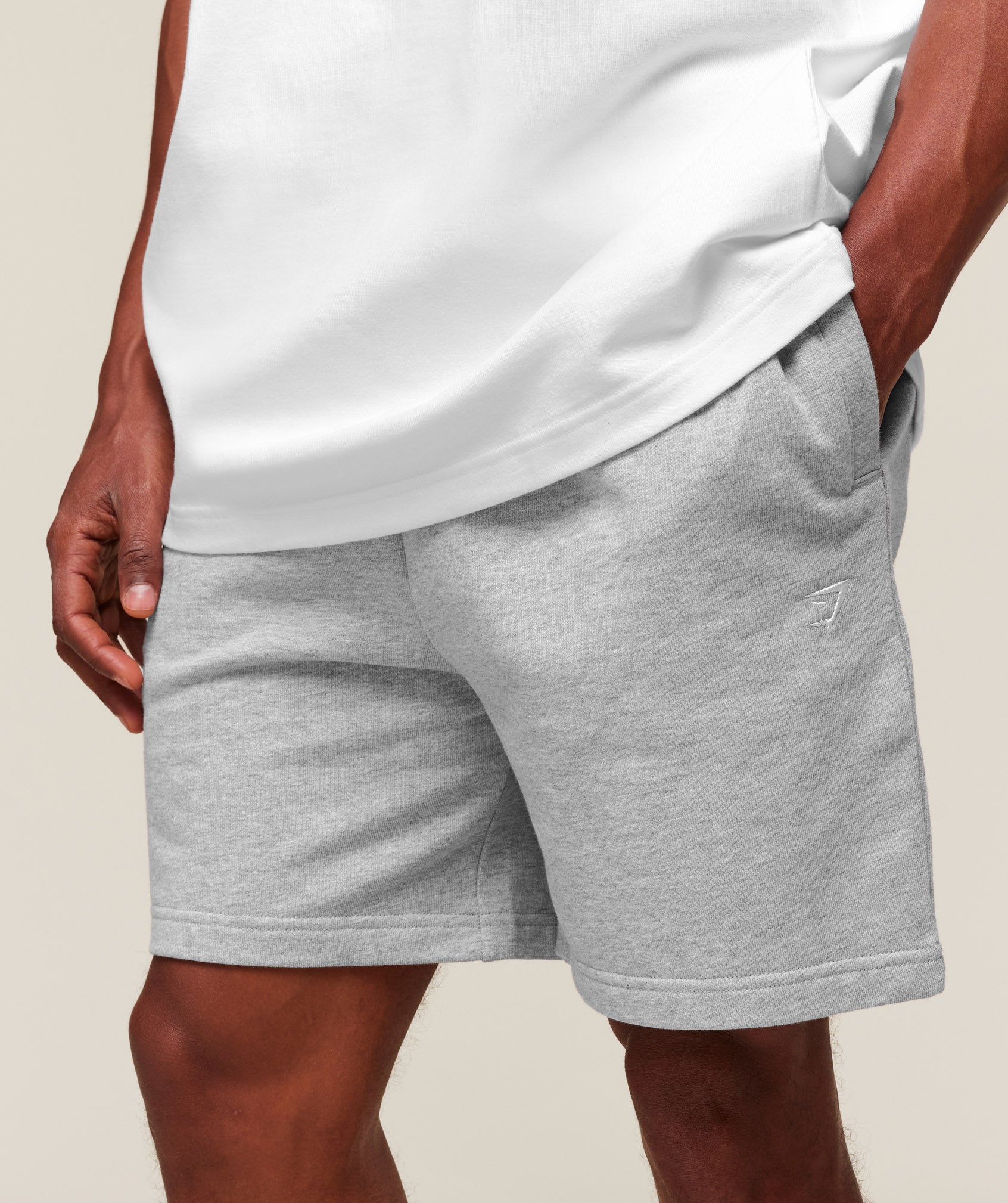 Gymshark Rest Day Essentials Shorts - Light Grey Core Marl