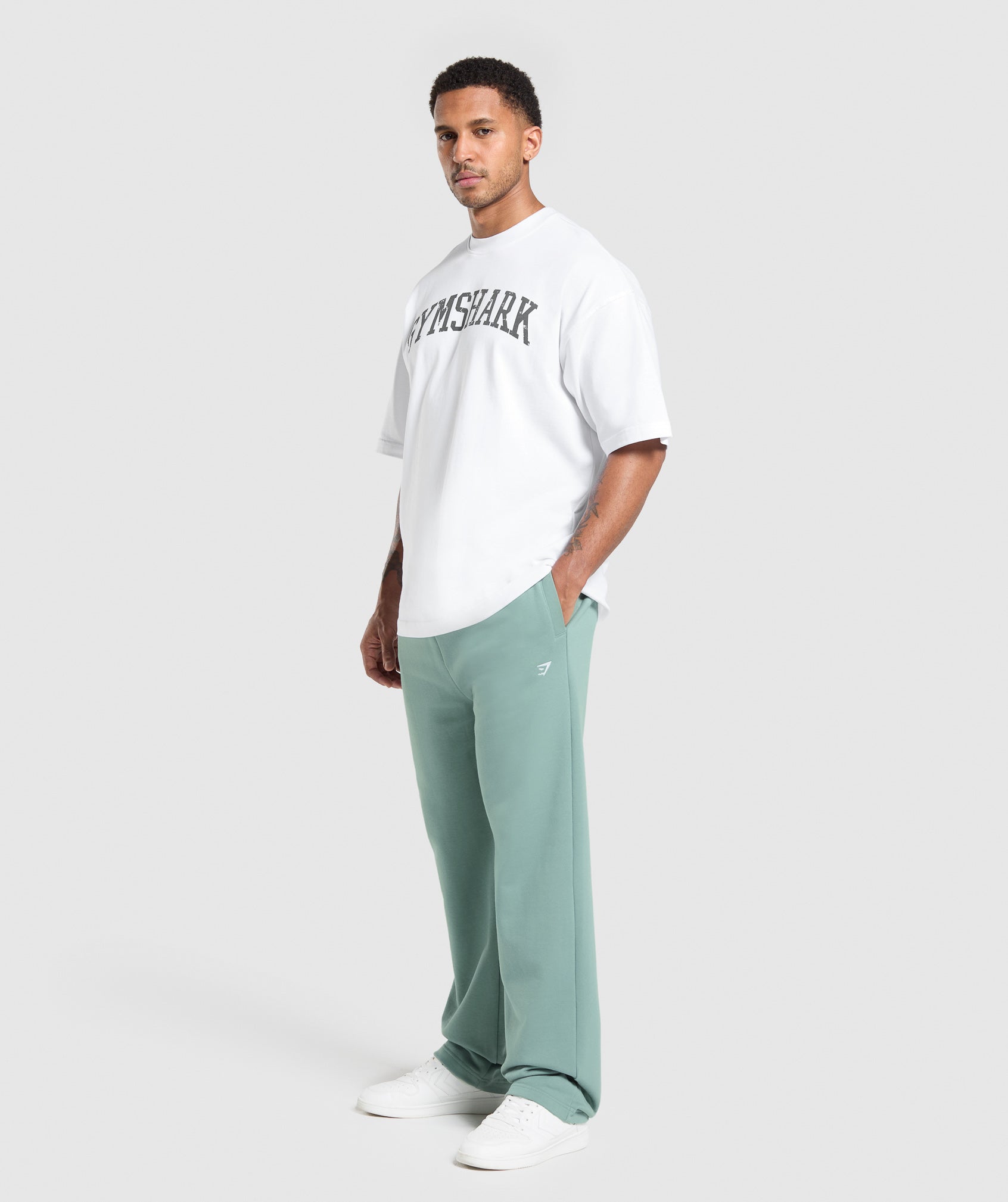 Gymshark Rest Day Essentials Straight Leg Joggers - Celeste Blue