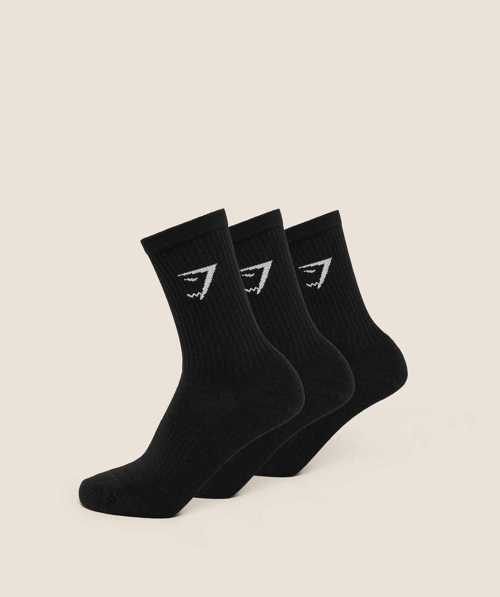 Gymshark Crew Socks 3pk - GS Black