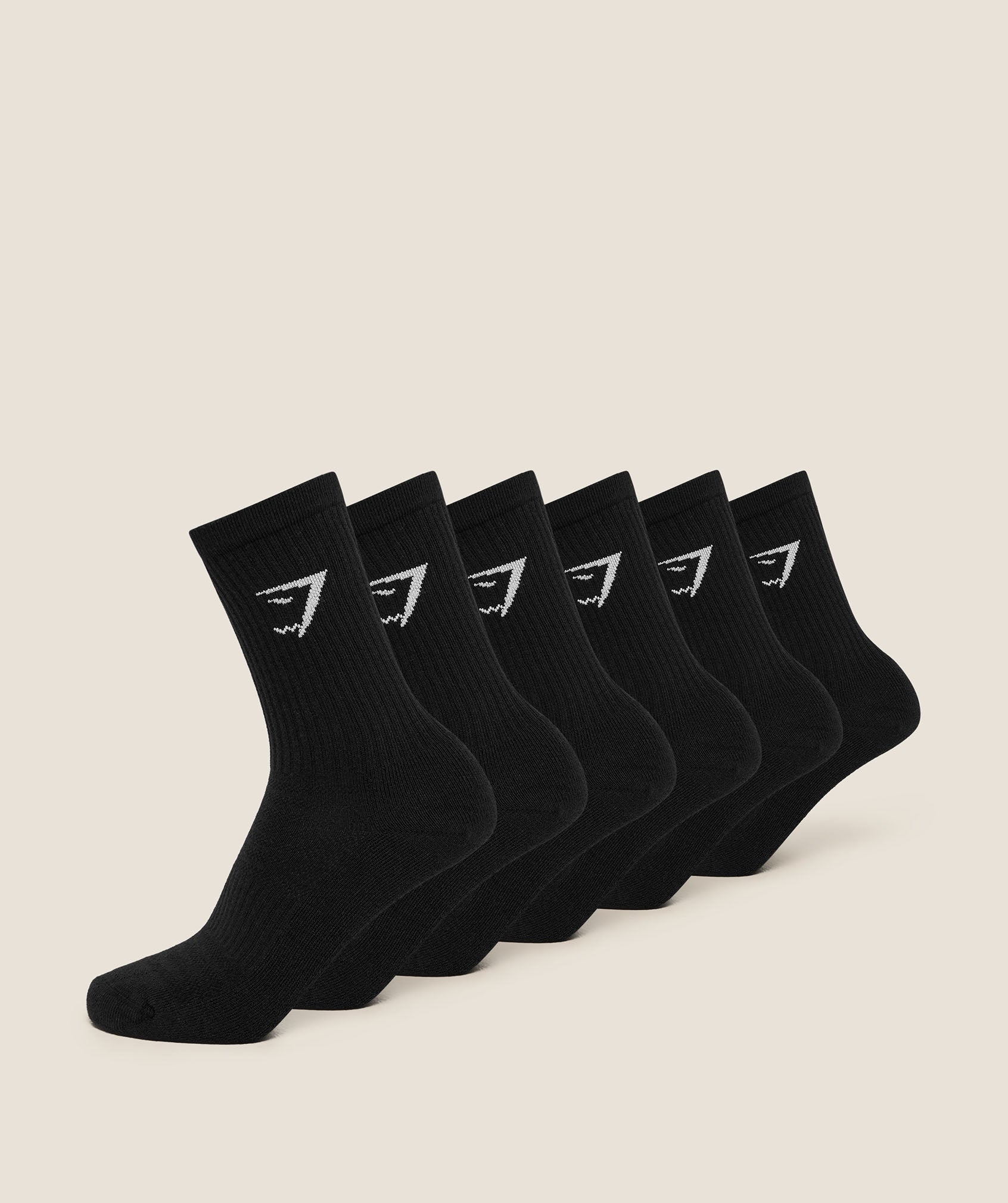 Gymshark Crew Socks 6pk - GS Black