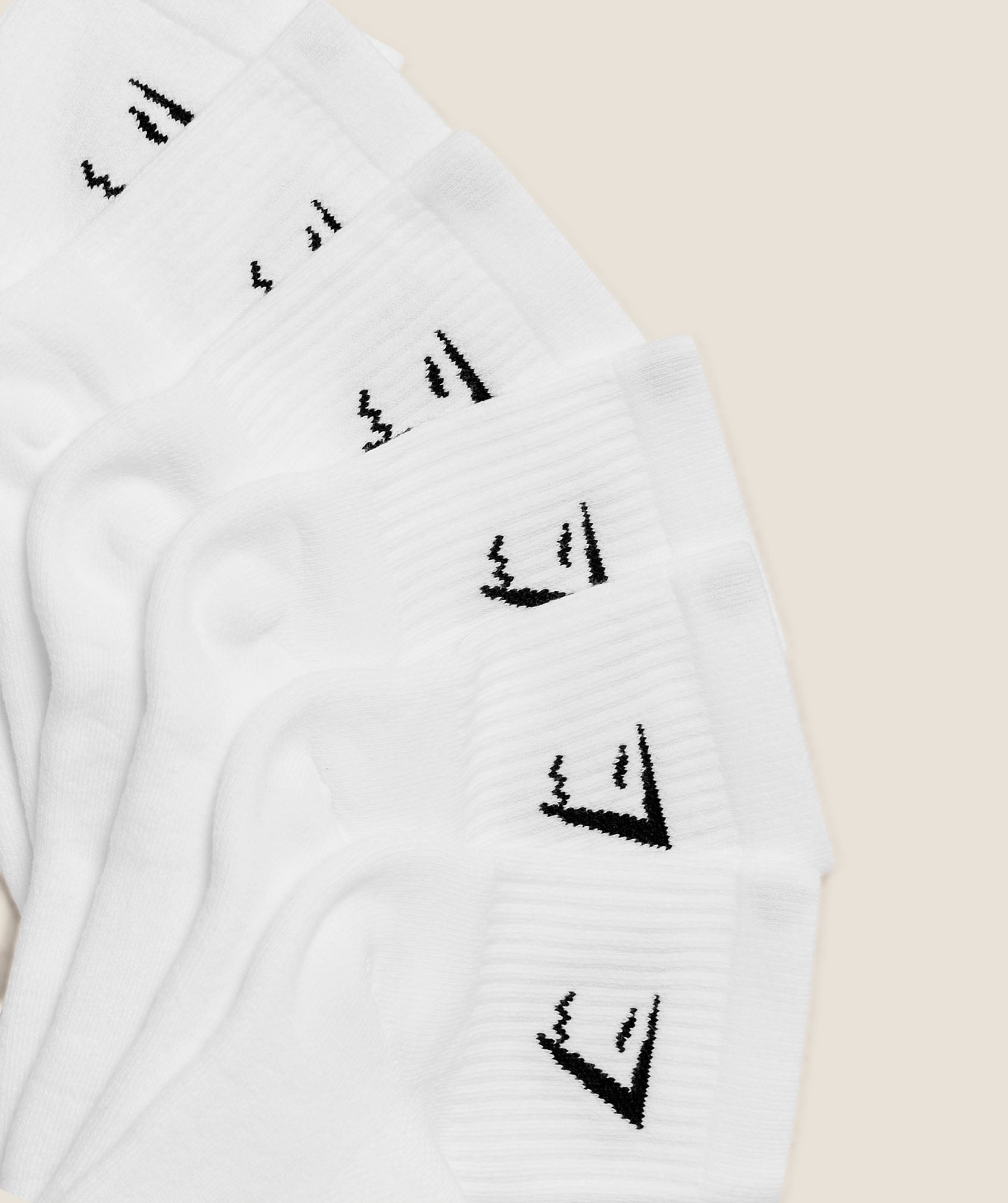 Gymshark Midi Socks 6pk - GS White