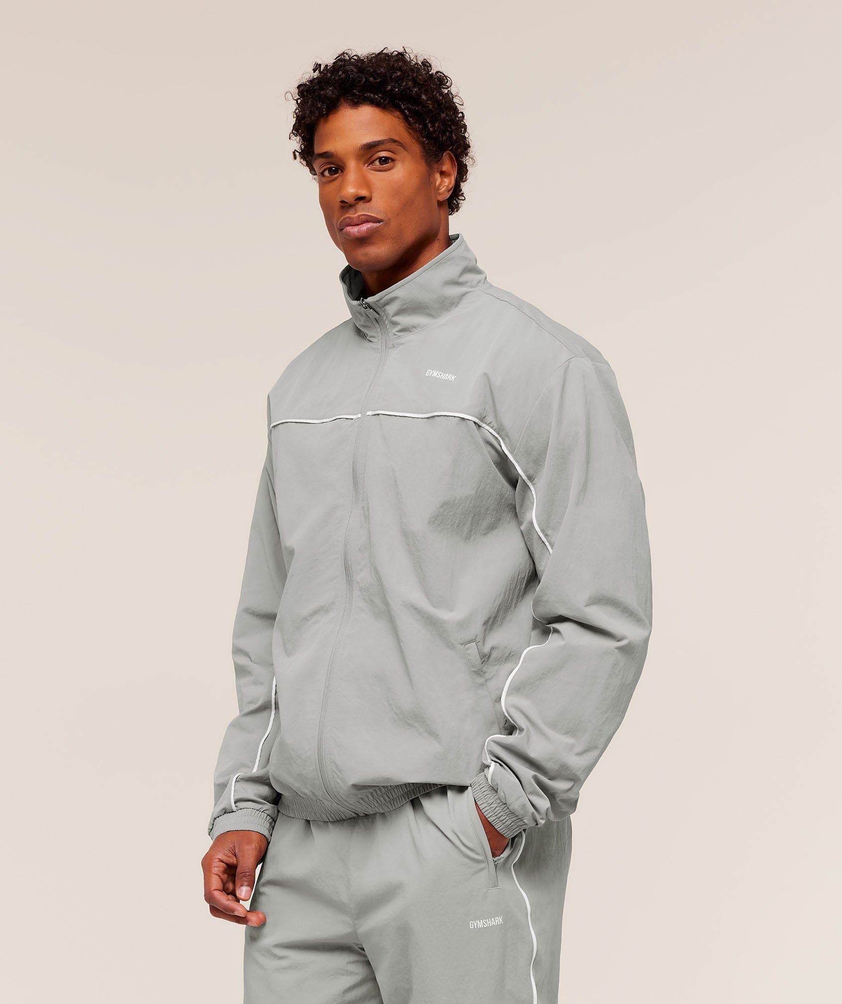 Gymshark Retro Shell Track Jacket - Smokey Grey