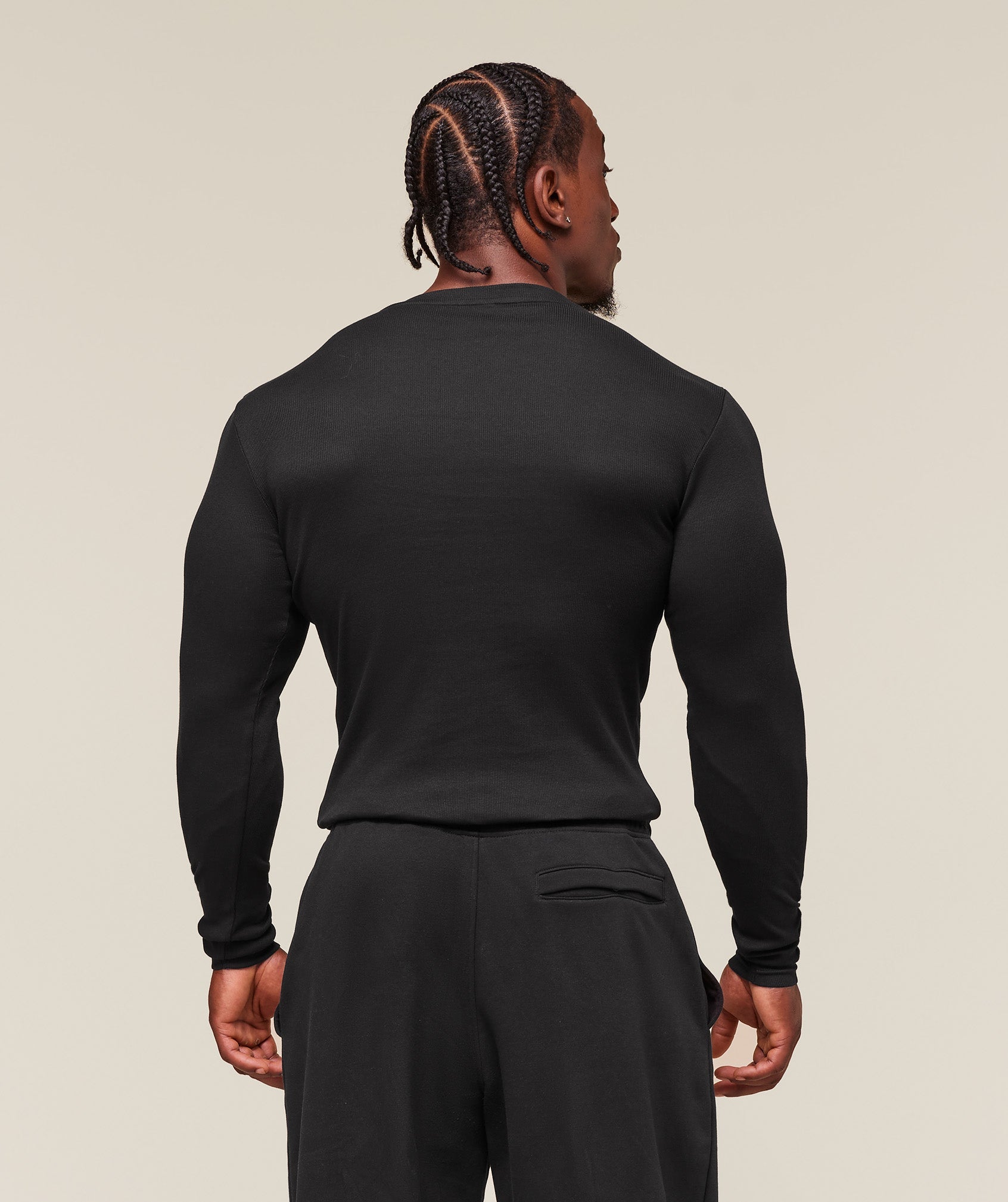 Gymshark Ribbed Long Sleeve T-Shirt - Black