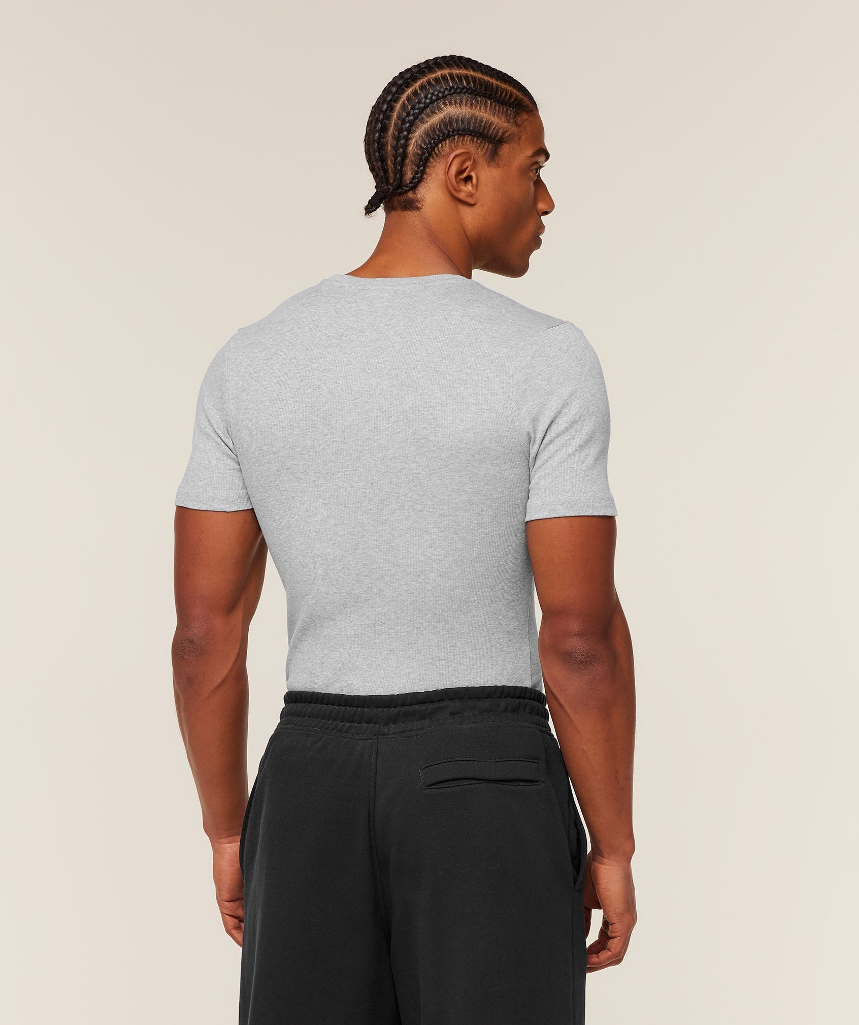 Gymshark Ribbed T-Shirt - Light Grey Core Marl