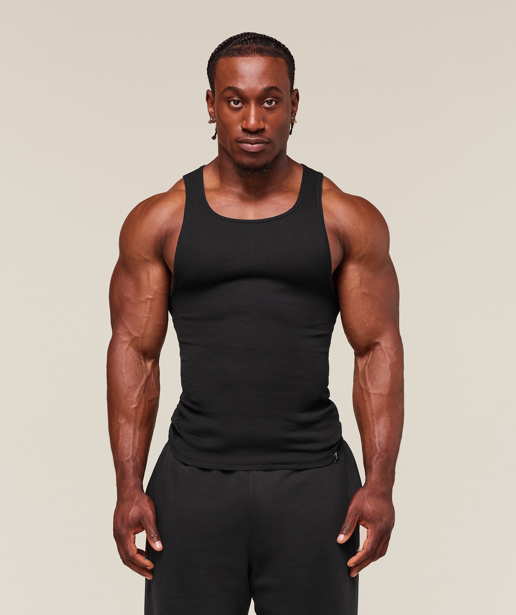 Gymshark Ribbed Tank 1PK - Black