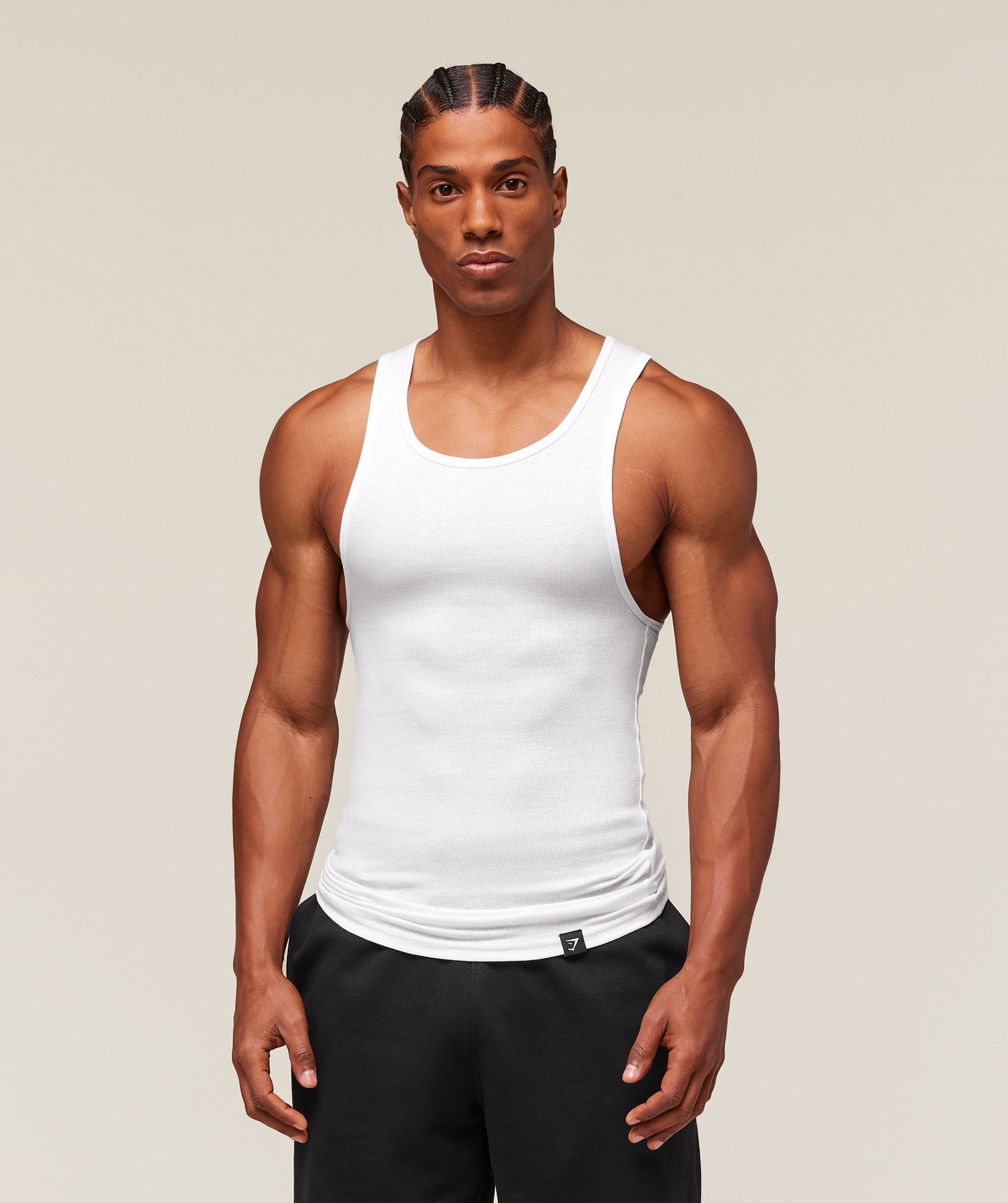 Gymshark Ribbed Tank 1PK - White
