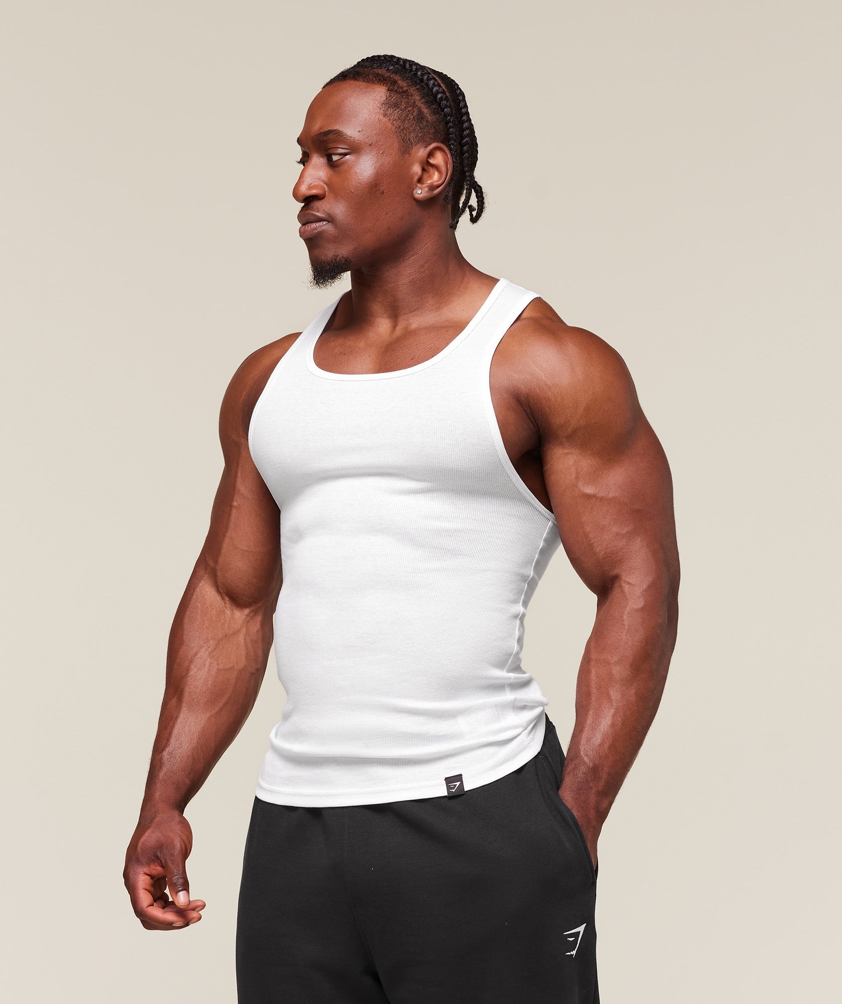 Gymshark Ribbed Tank 3 Pack - White