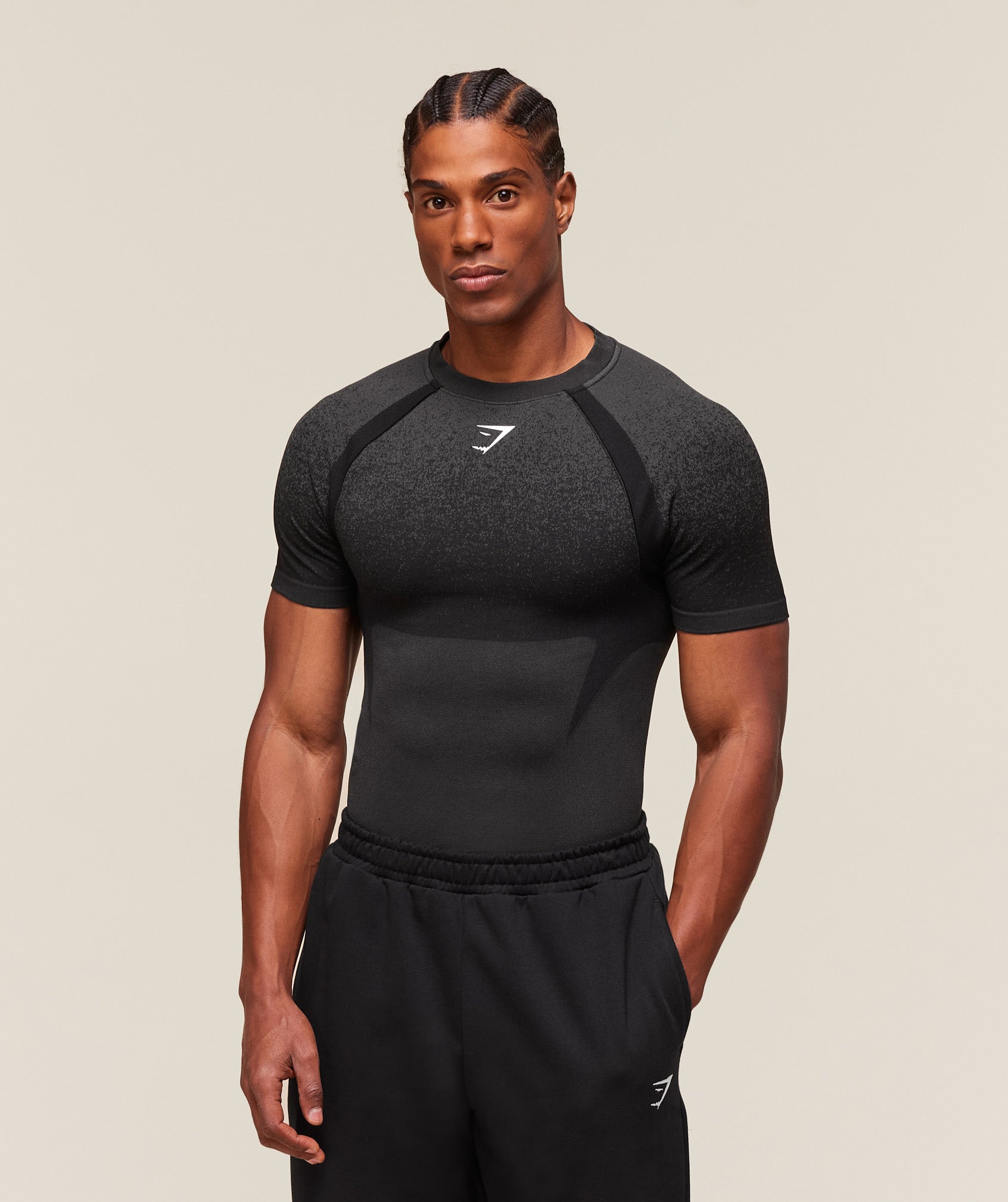 Gymshark Shadow Seamless T Shirt - Black