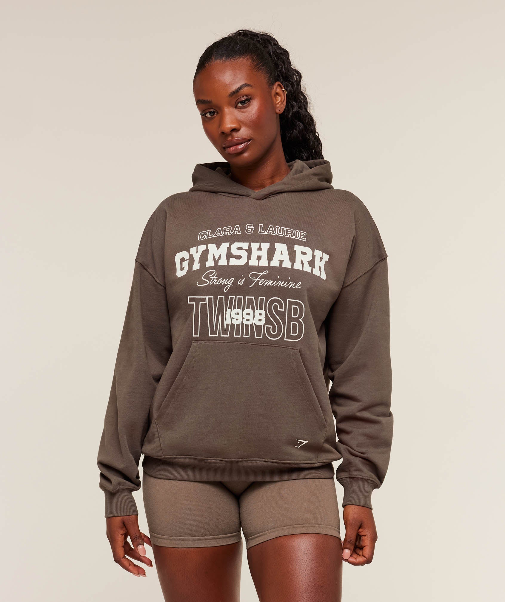 Gymshark x TWINSBFIT Graphic Hoodie - Walnut Brown
