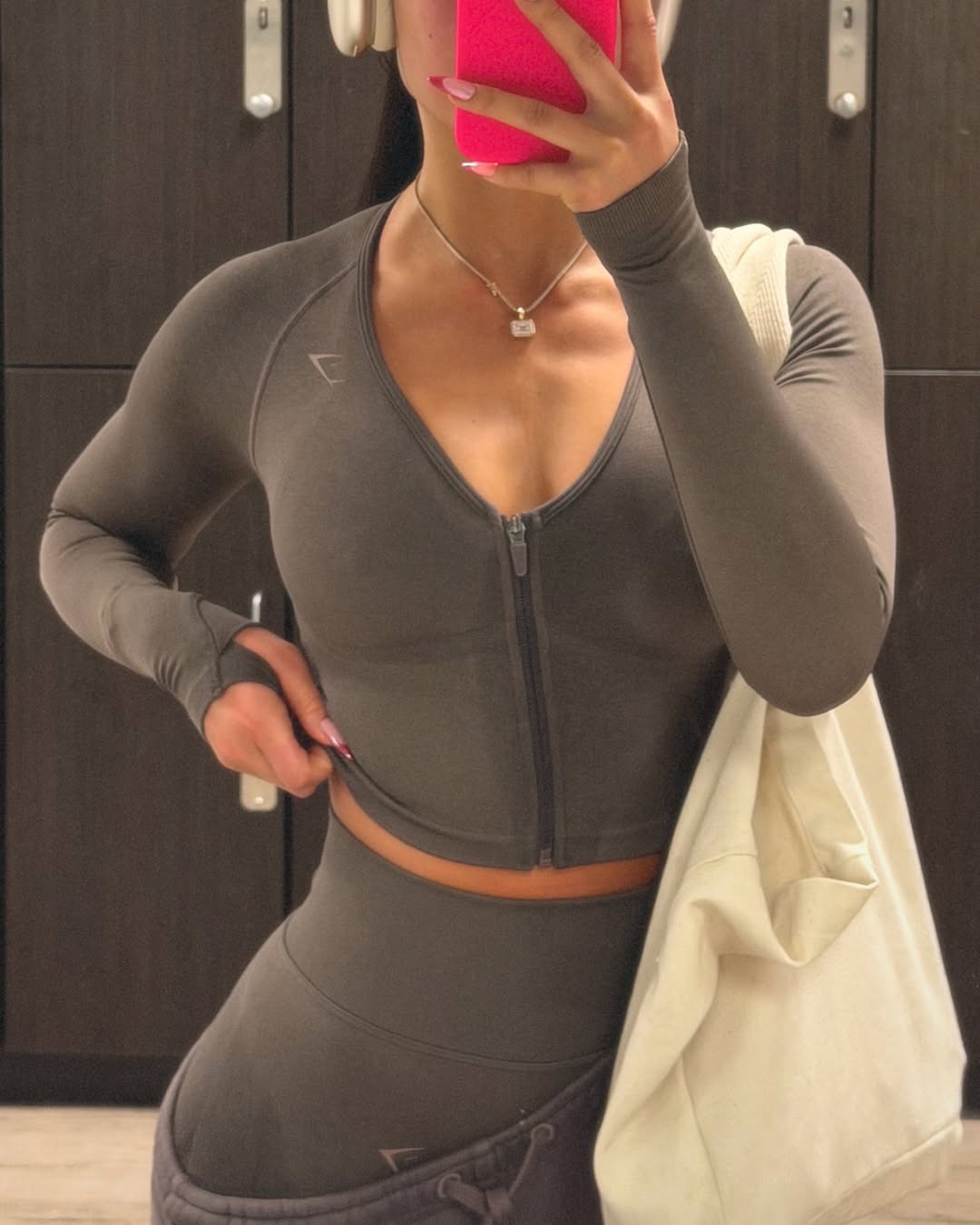 Gymshark Lift Seamless Jacket - Cool Brown