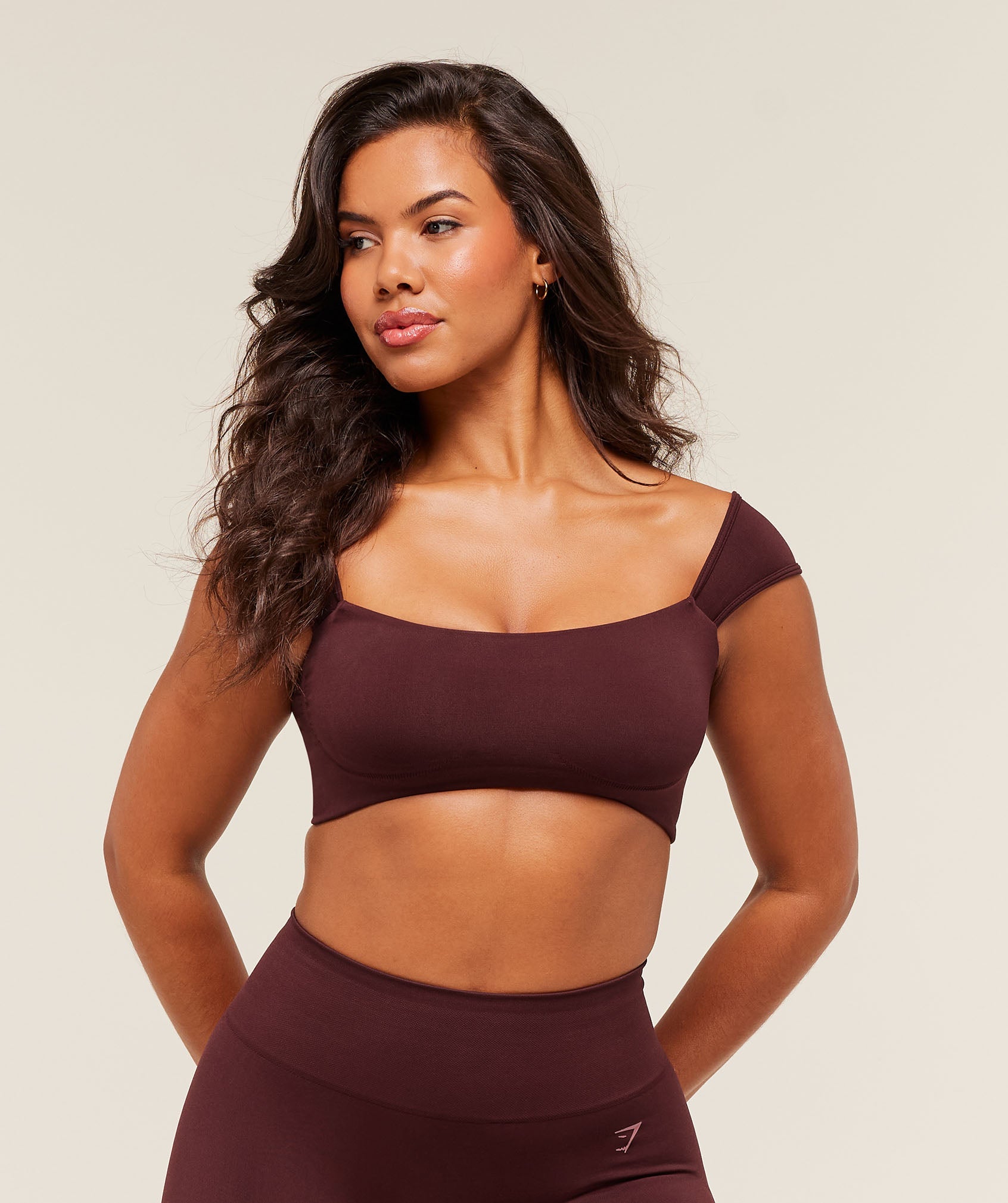 Gymshark Soft Sculpt Cap Sleeve Bralette - Rich Maroon