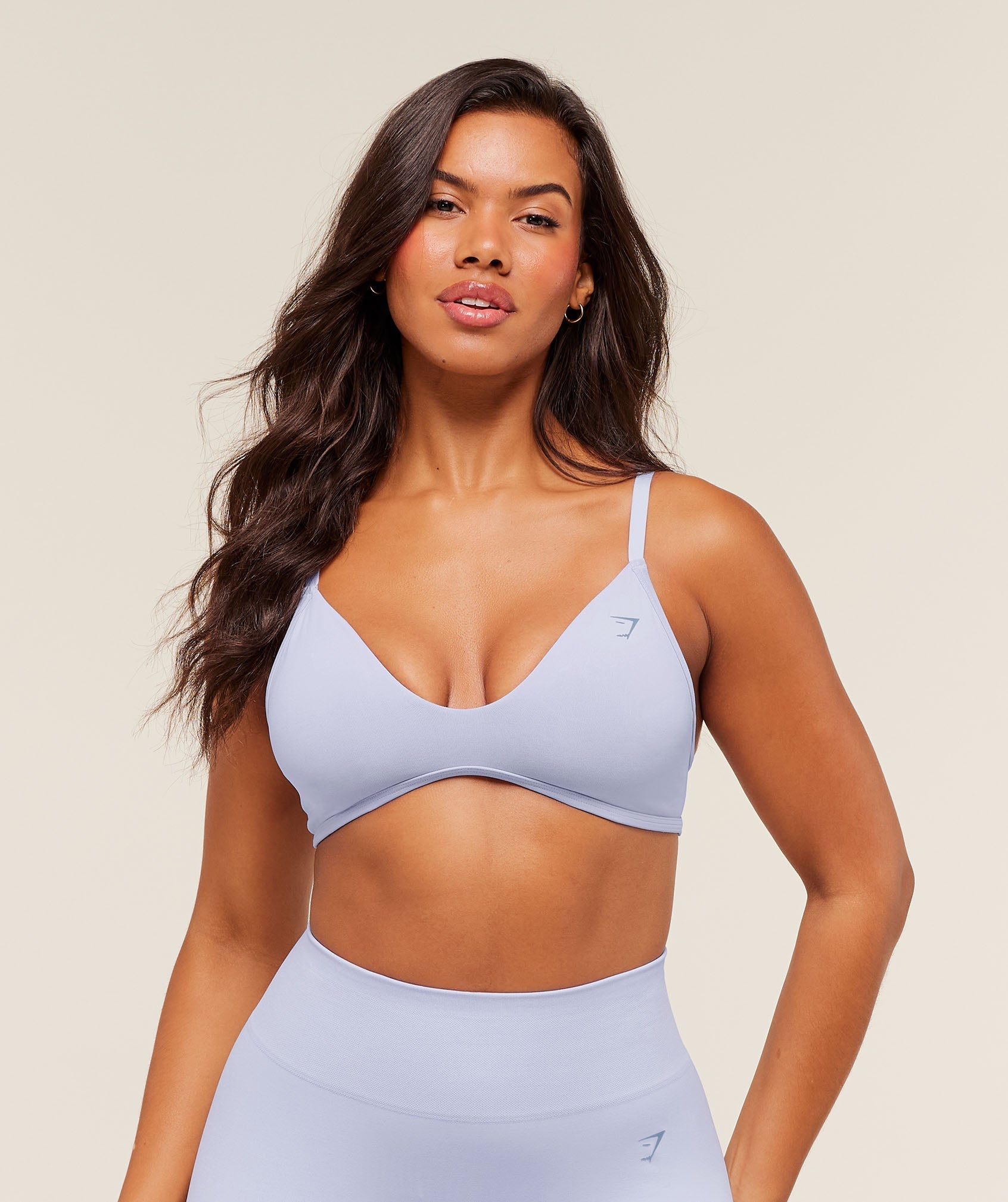 Gymshark Soft Sculpt V-neck Sports Bra - Peri Blue
