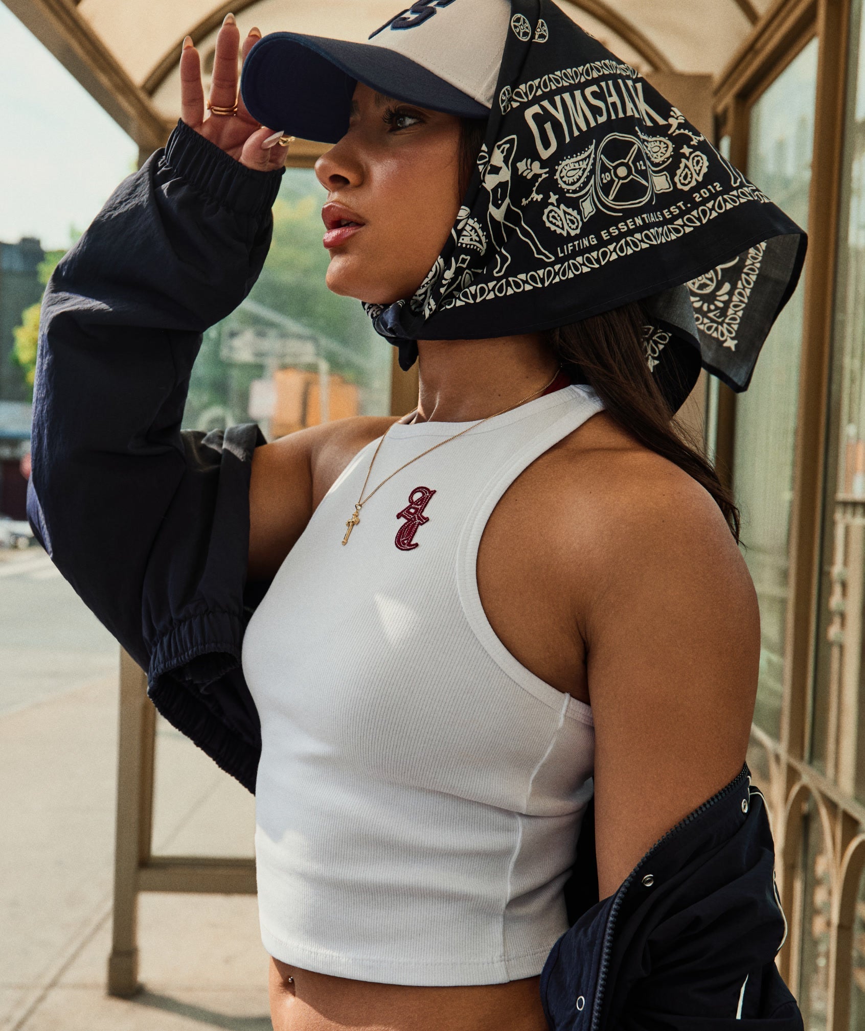 Gymshark x Analis Cap - Soft White/Midnight Blue