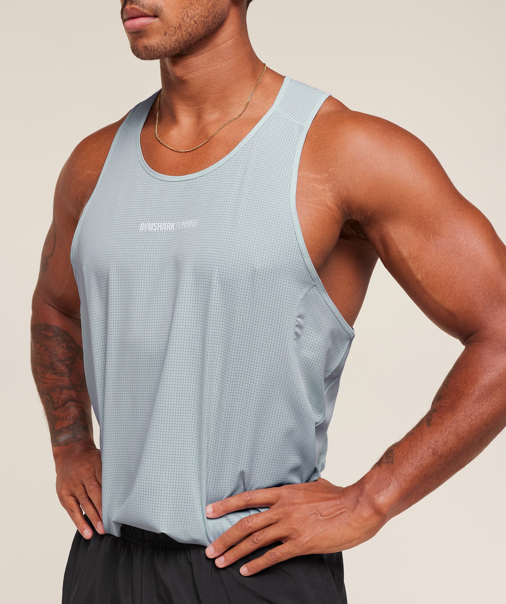 Gymshark Running Tank - Smoke Blue