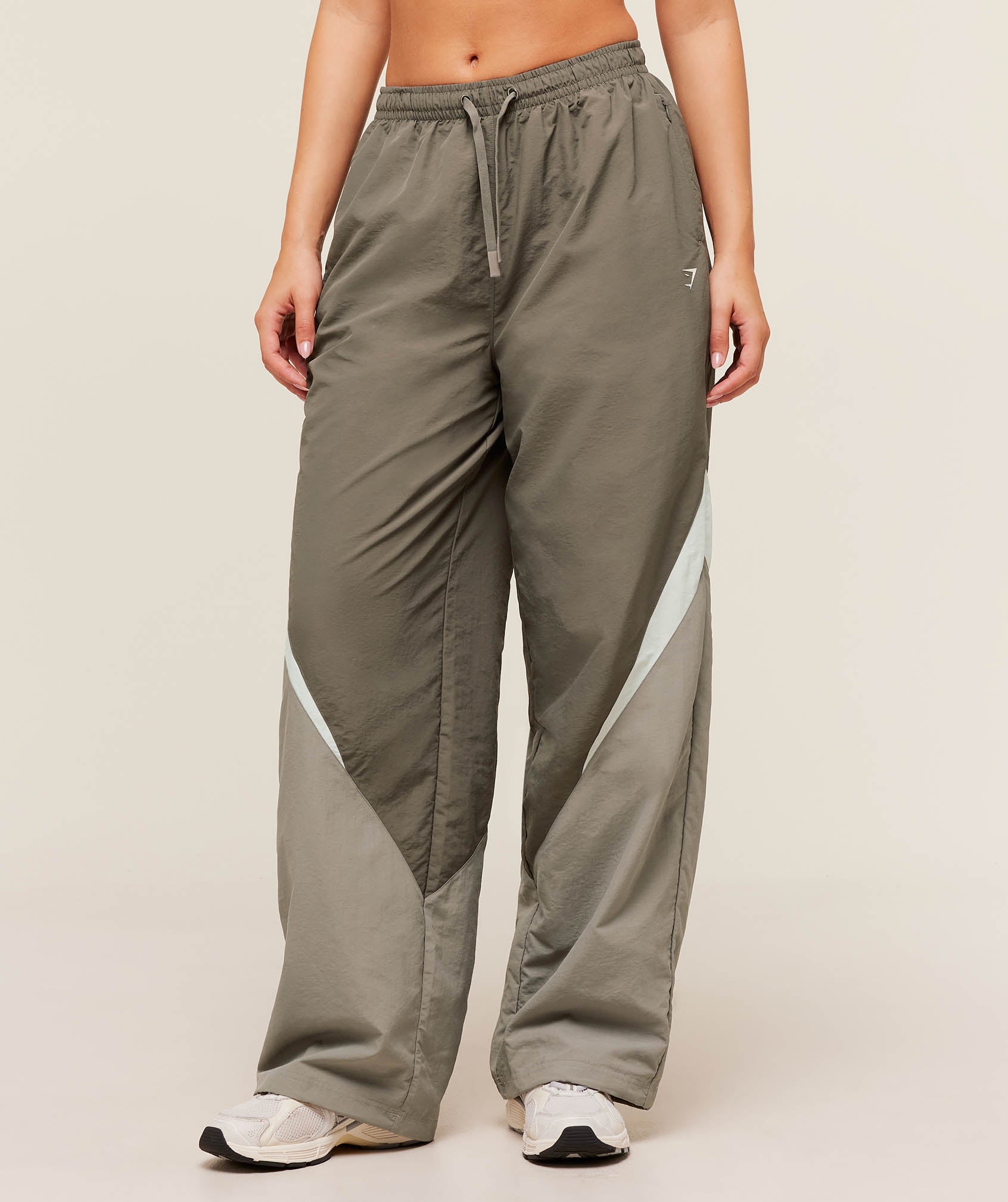 Gymshark Contrast Track Pant - Camo Brown/Linen Brown/Oat White