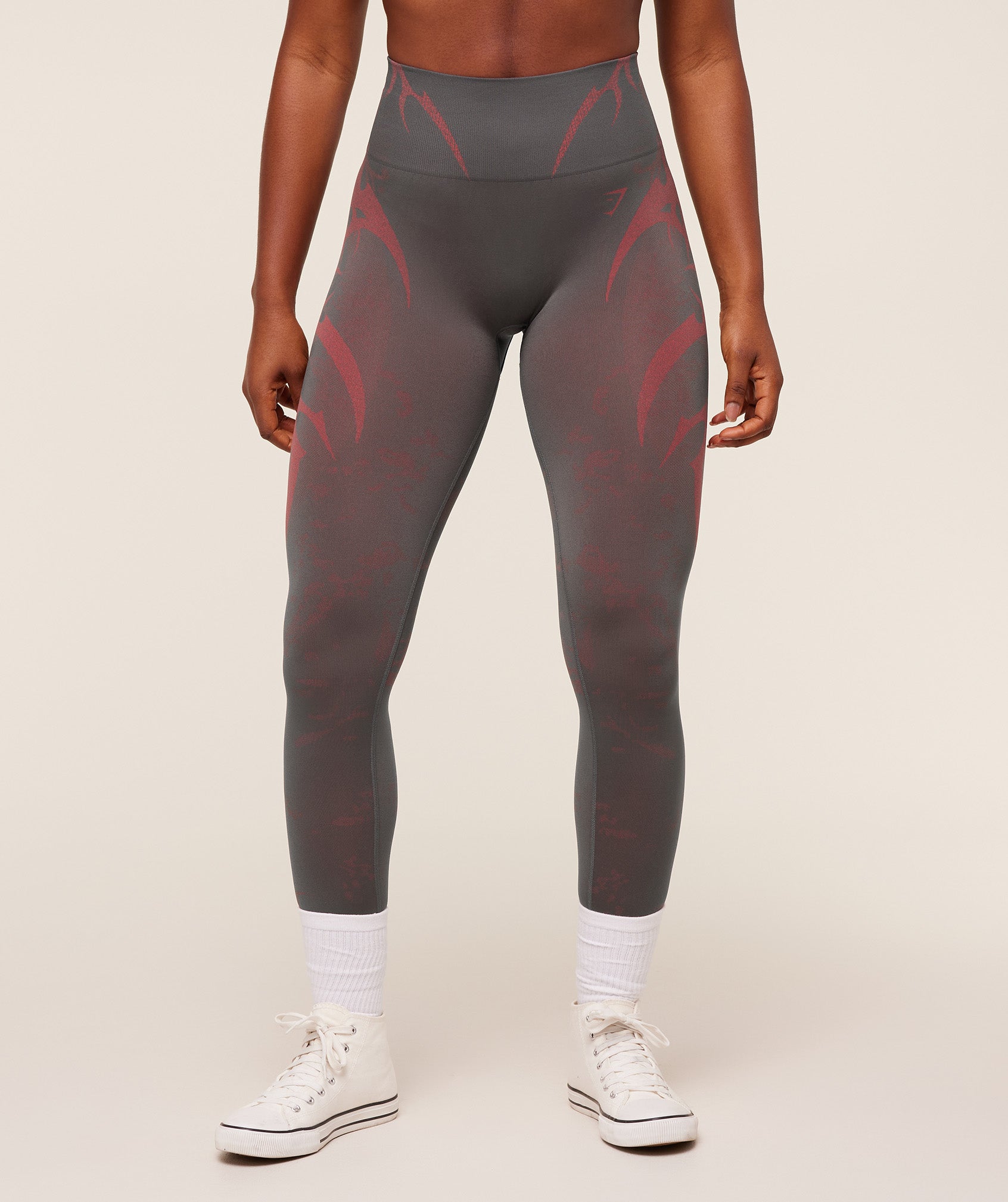 Gymshark Storm Seamless Leggings - GS Dark Grey/GS Zesty Red