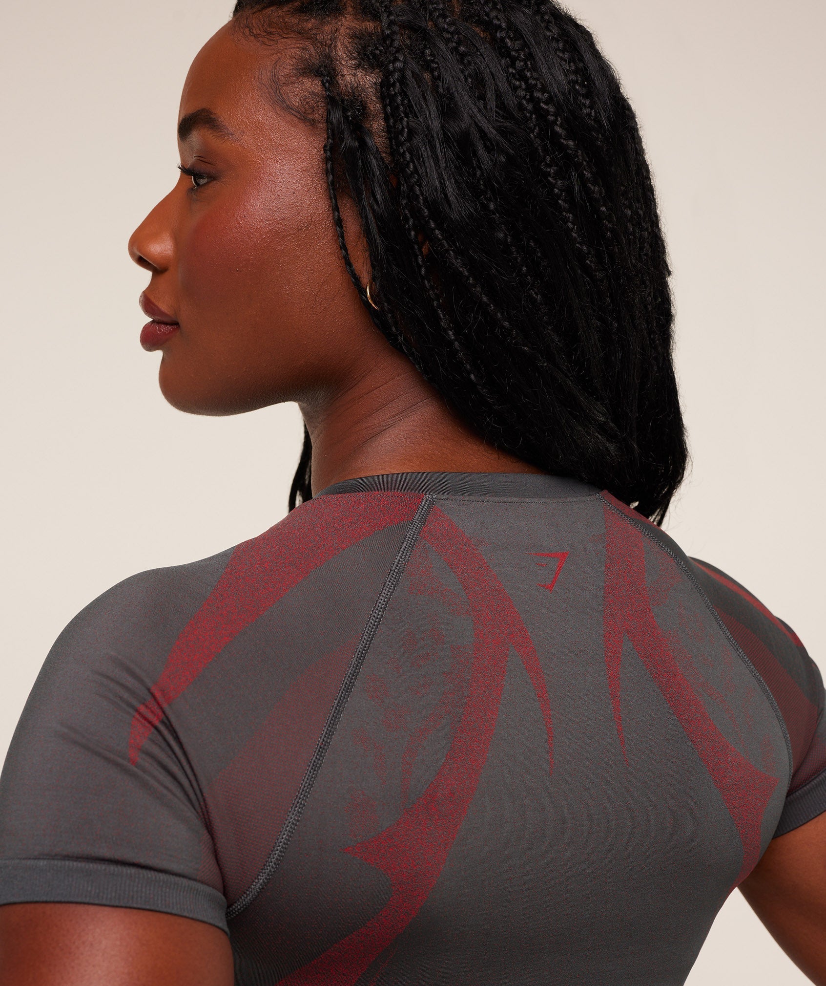 Gymshark Storm Seamless Short Sleeve Top - GS Dark Grey/GS Zesty Red