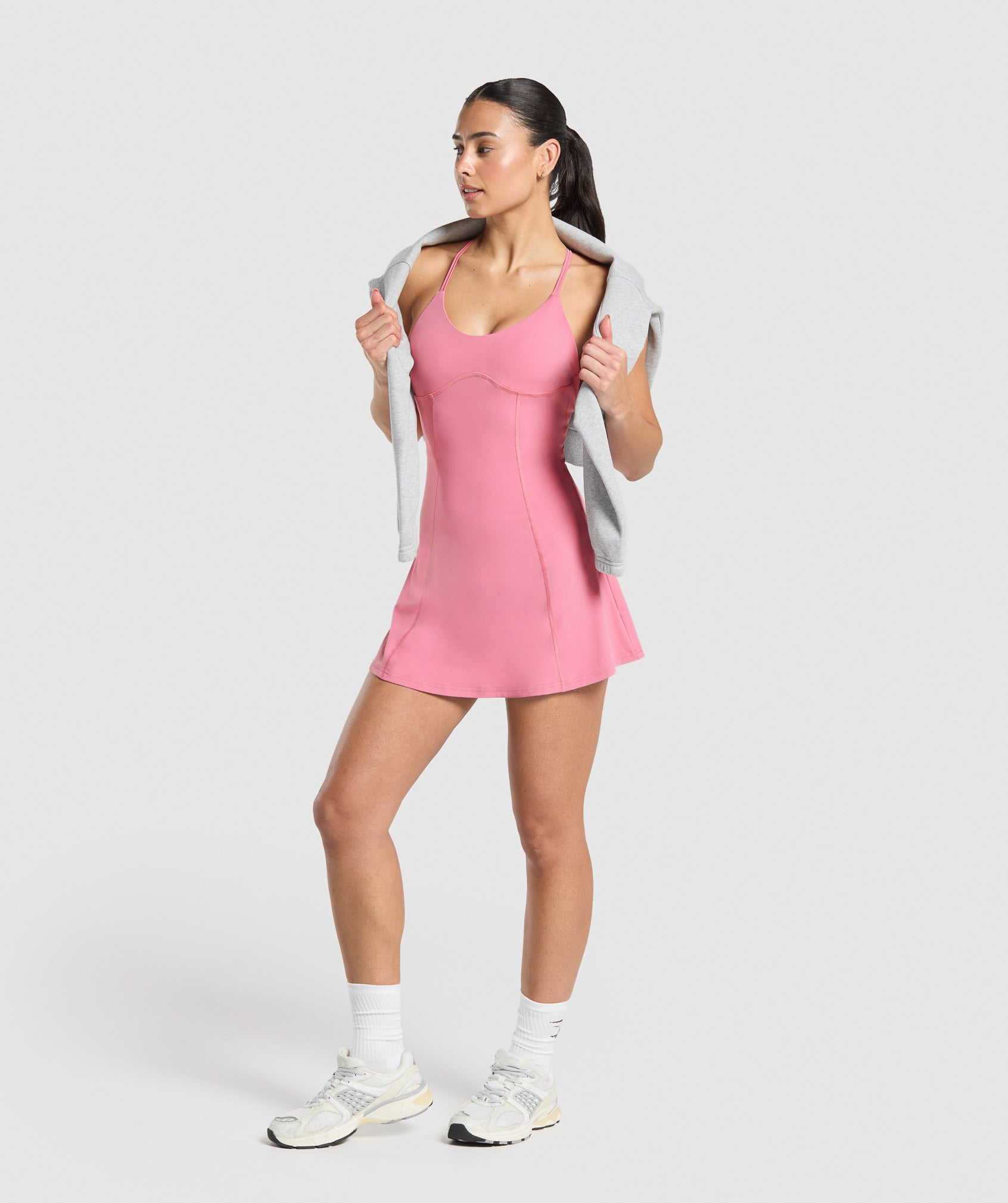 Gymshark Strappy 2-in-1 Dress - Sunset Pink