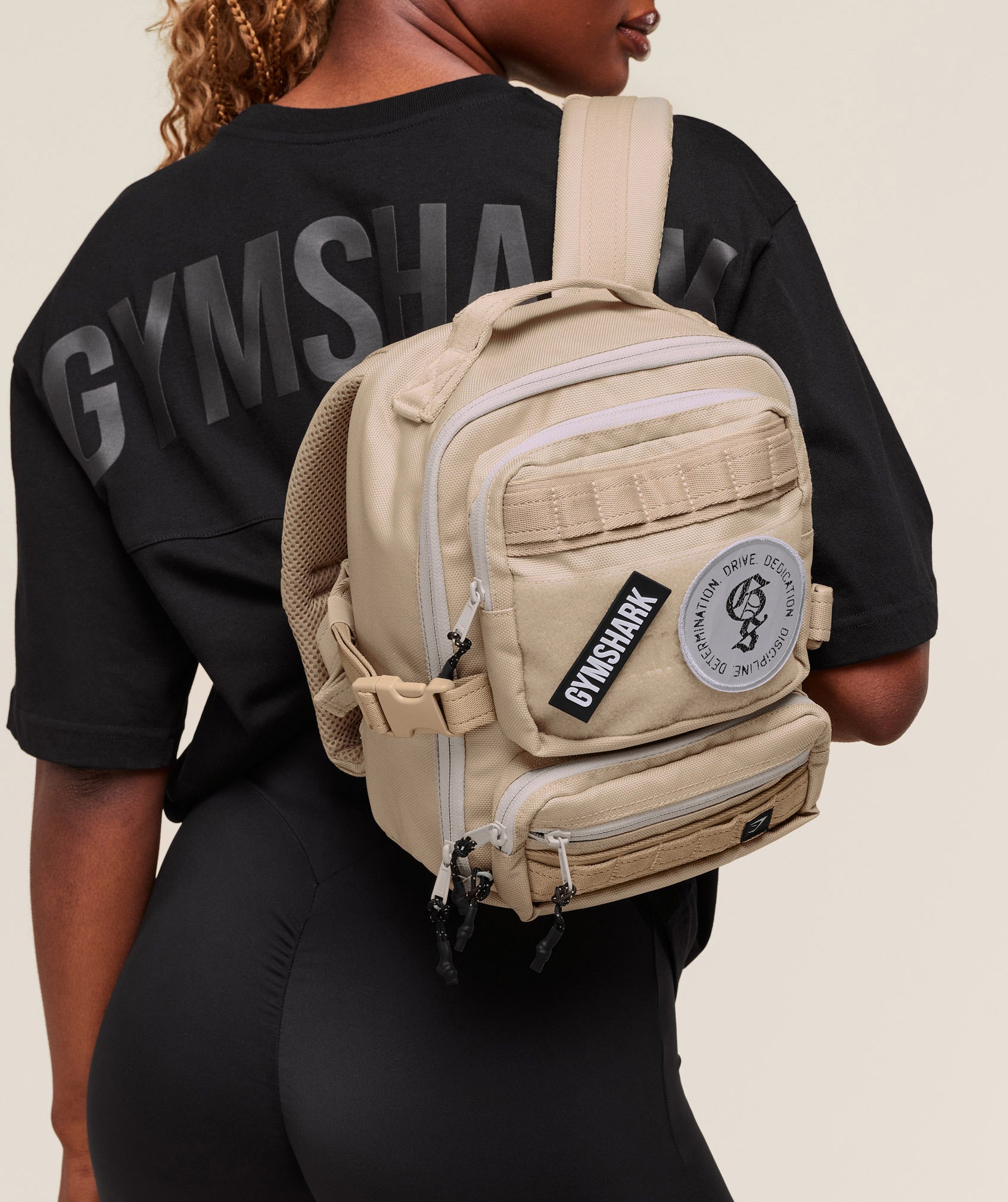 Gymshark Mini Tactical Backpack - Vanilla Beige/Pebble Grey