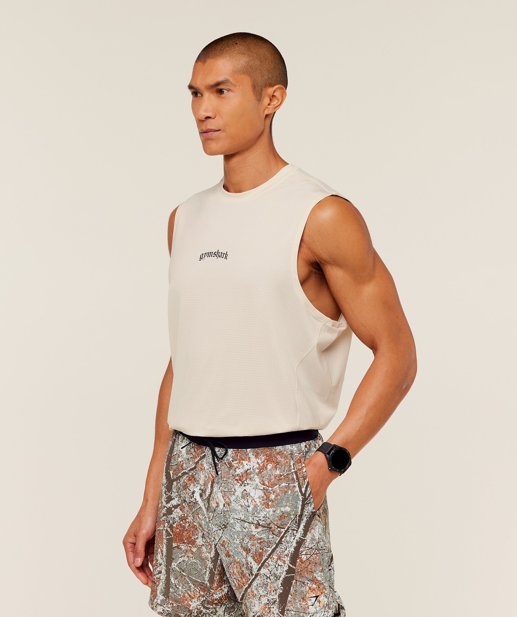 Gymshark Tactical Tank - Oat White
