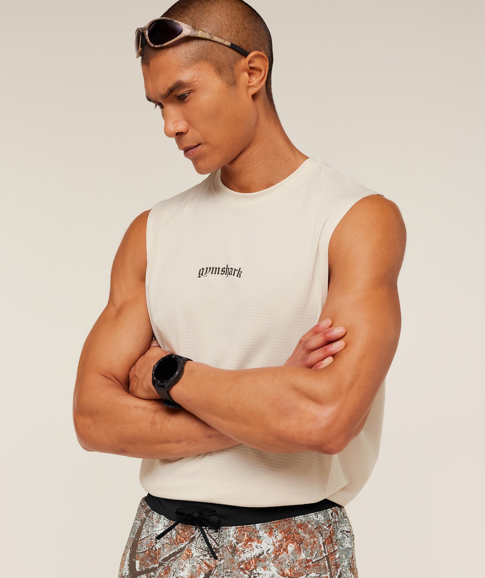 Gymshark Tactical Tank - Oat White