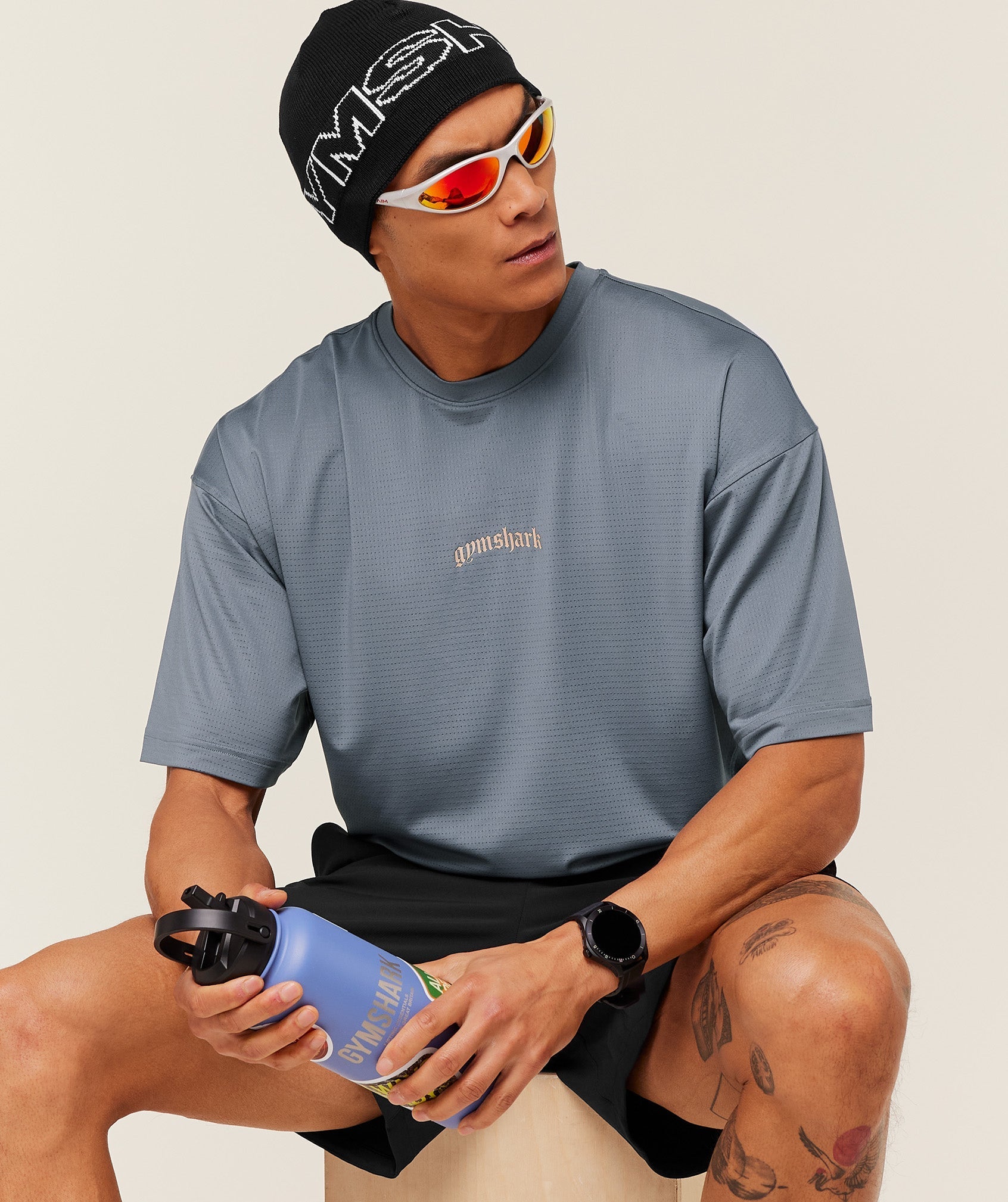 Gymshark Tactical Oversized T-Shirt - Iron Blue