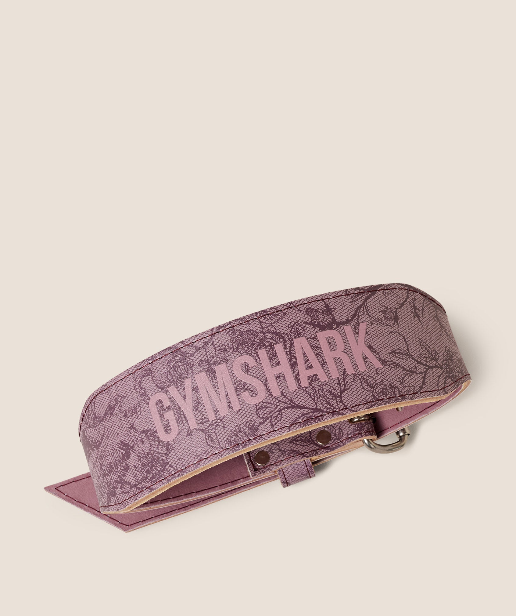 Gymshark Lace Graphic Tapered Lifting Belt - Impact Burgundy/Calm Pink