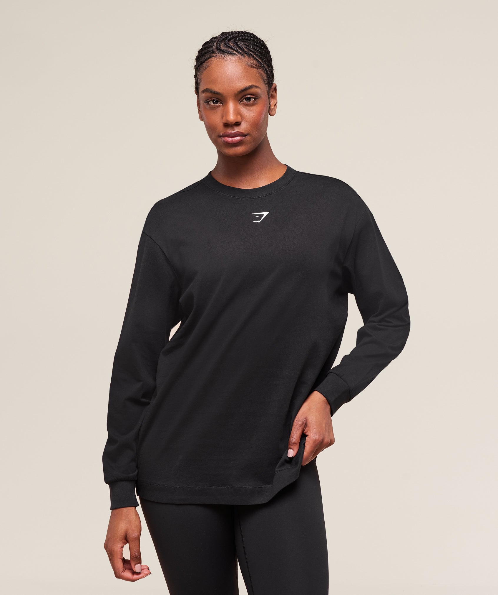 Gymshark Trace Graphic Long Sleeve Top - Black