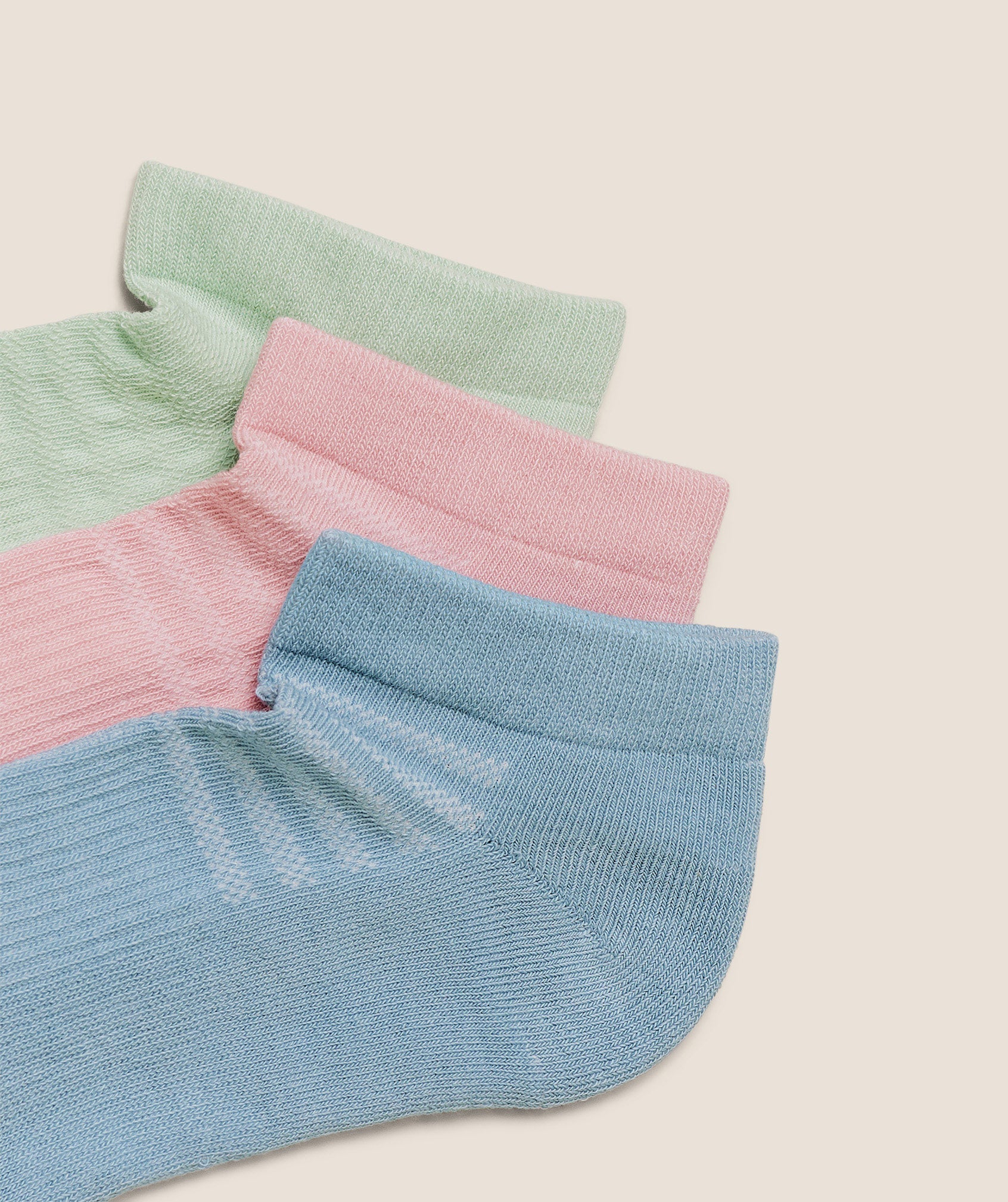 Gymshark Trainer Socks 3pk - Bench Blue/Cloud Pink/Clay Green