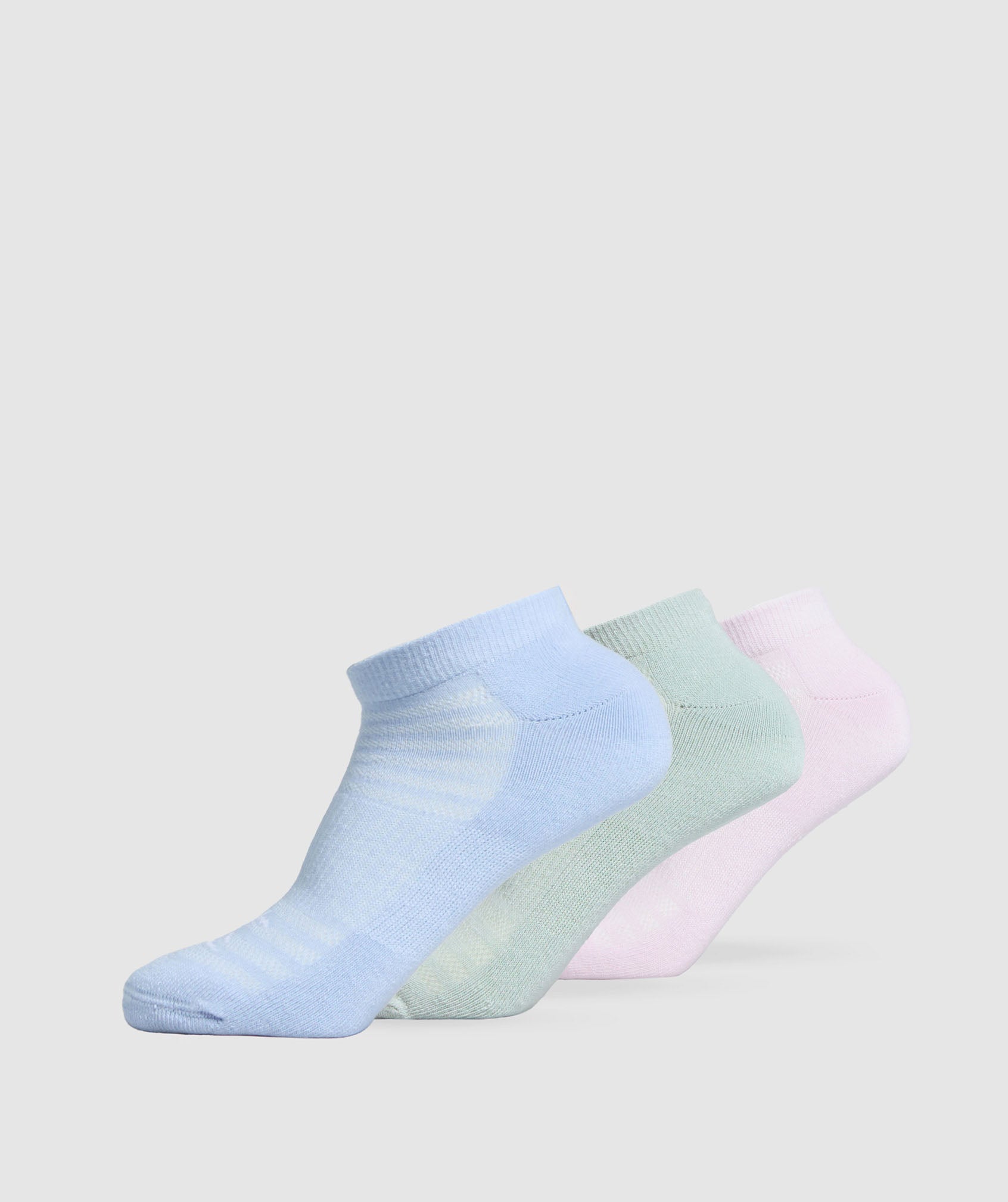 Gymshark Trainer Socks 3pk - Ice Pink/Gentle Blue/Morning Blue