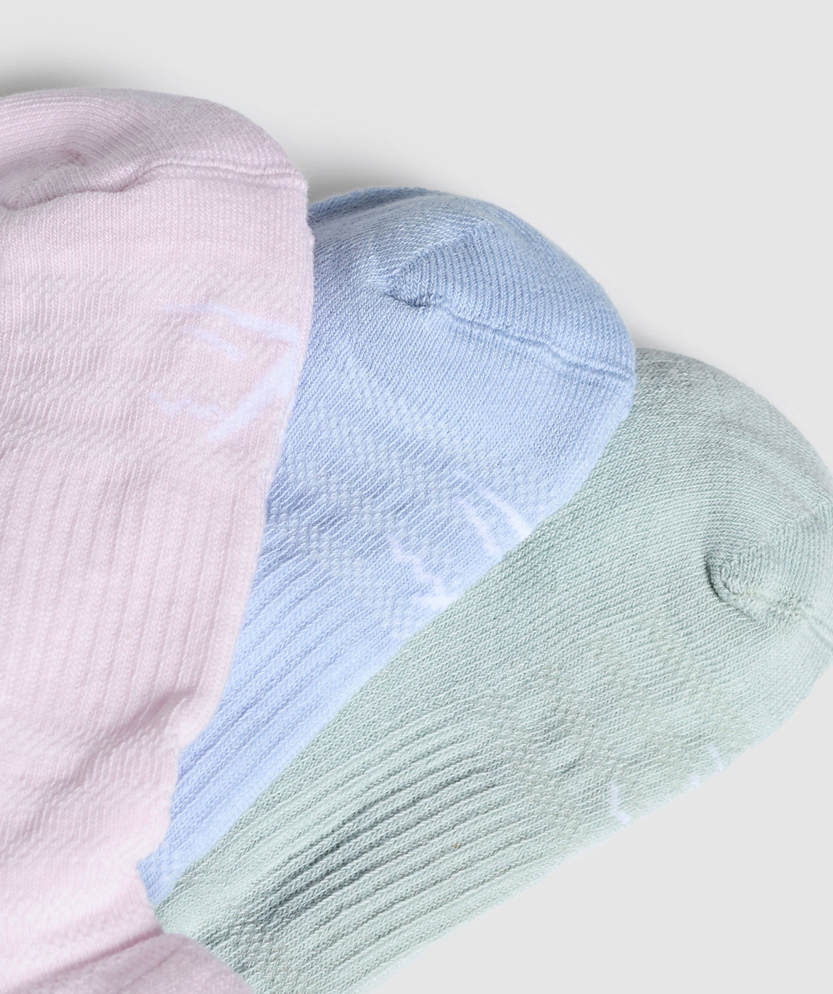 Gymshark Trainer Socks 3pk - Ice Pink/Gentle Blue/Morning Blue