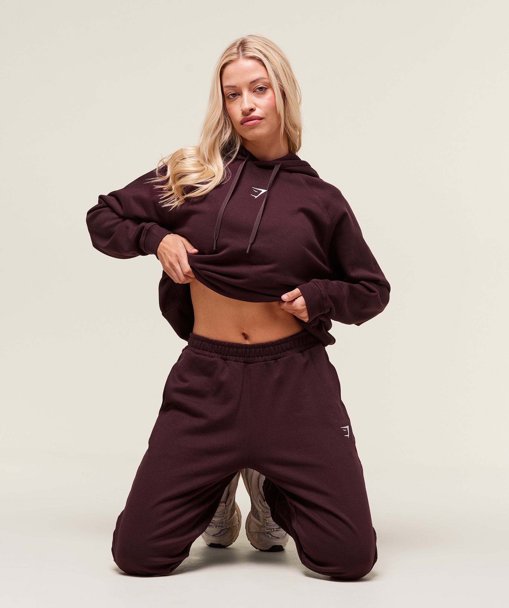 Gymshark Training Oversized Fleece Hoodie - Cherry Purple