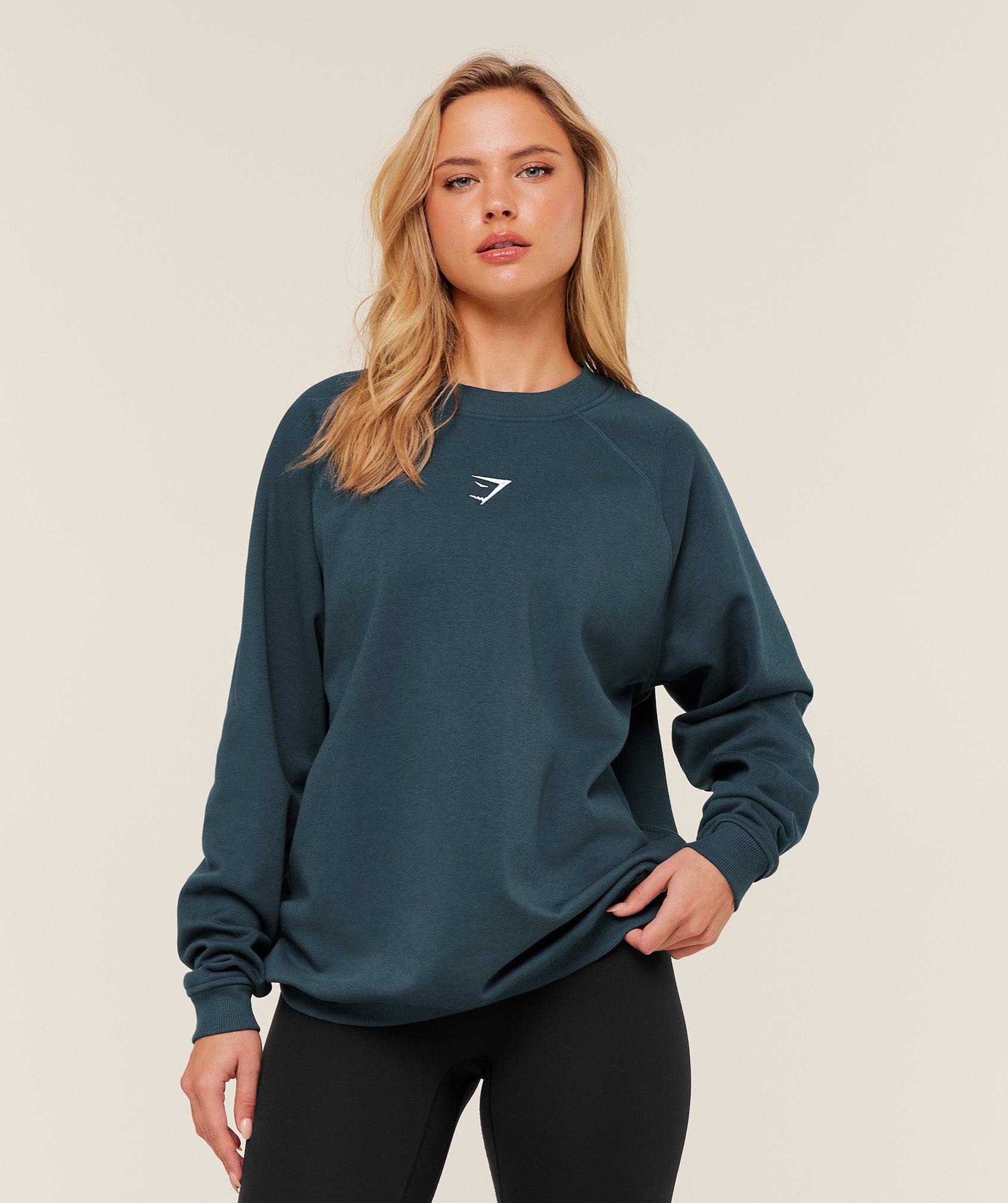 Gymshark Training Oversized Fleece Sweatshirt - GS Stealth Blue