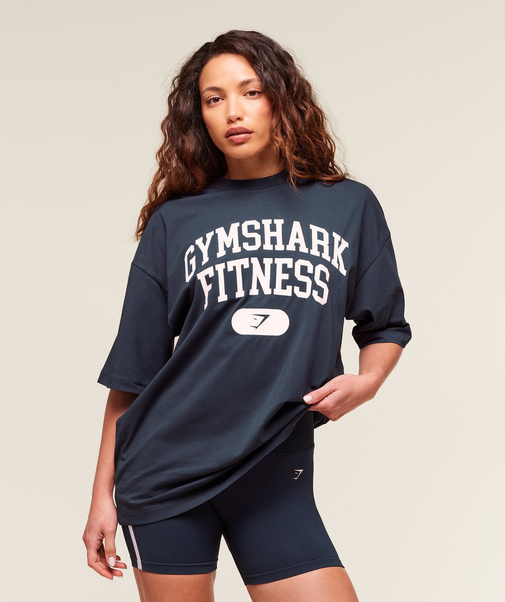Gymshark Campus Graphic Oversized T-shirt - Heavy Blue
