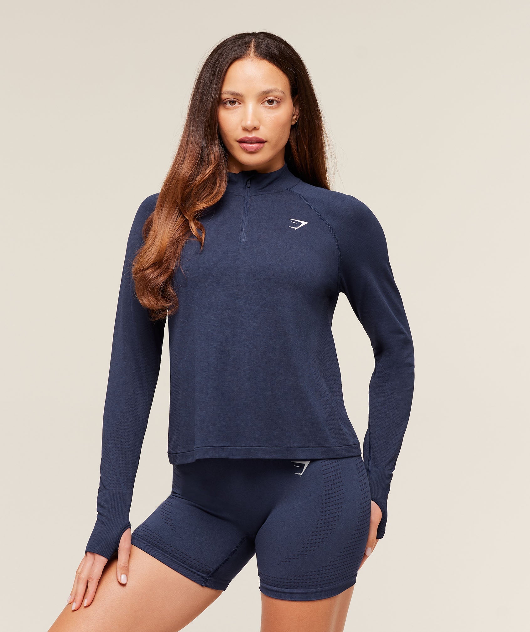 Vital 1/4 Zip - Heavy Blue/ Marl