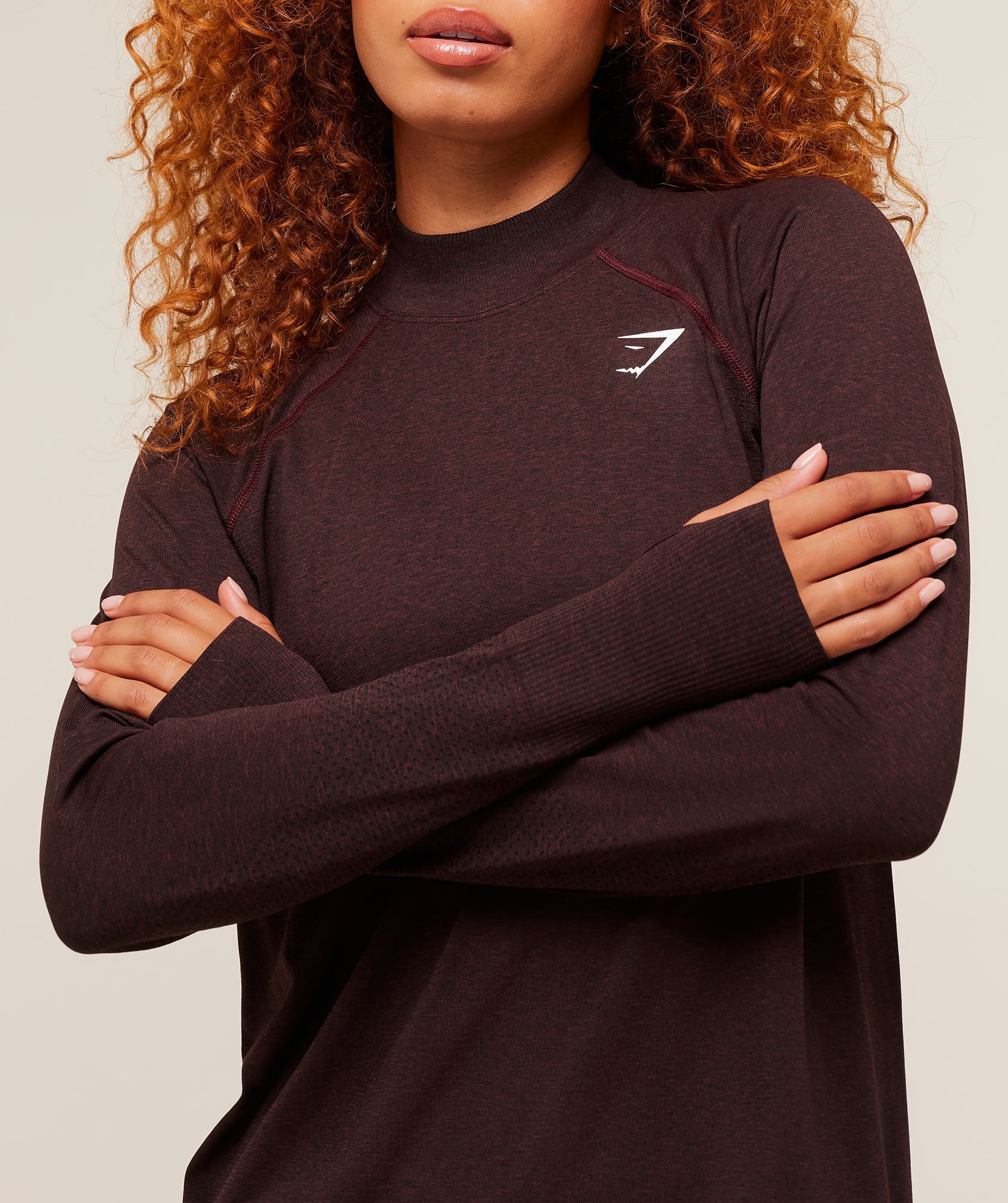 Gymshark Vital Long Line Top - Rich Maroon/Marl
