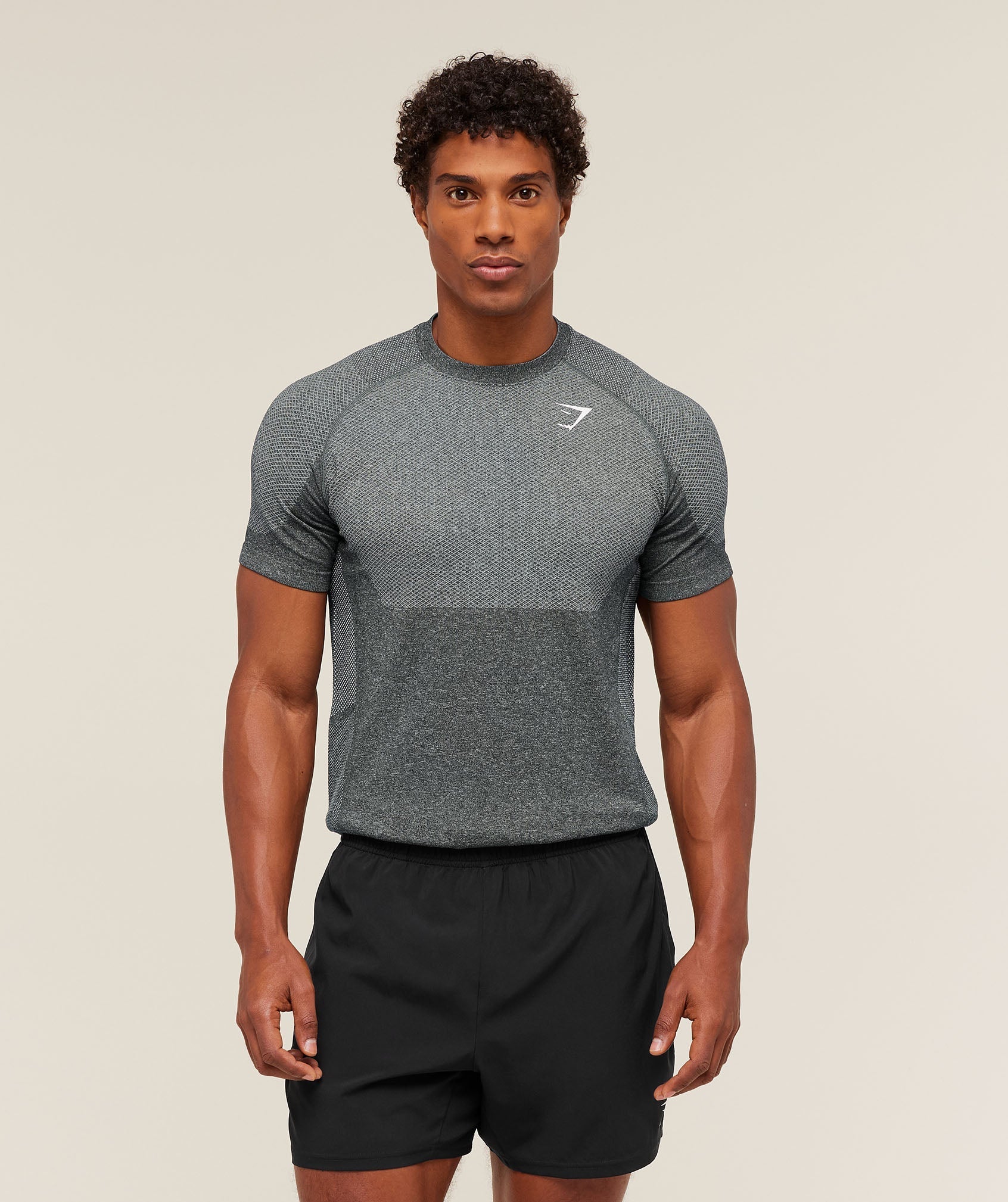 Gymshark Vital Seamless T-Shirt - Graphite Grey/Soft White