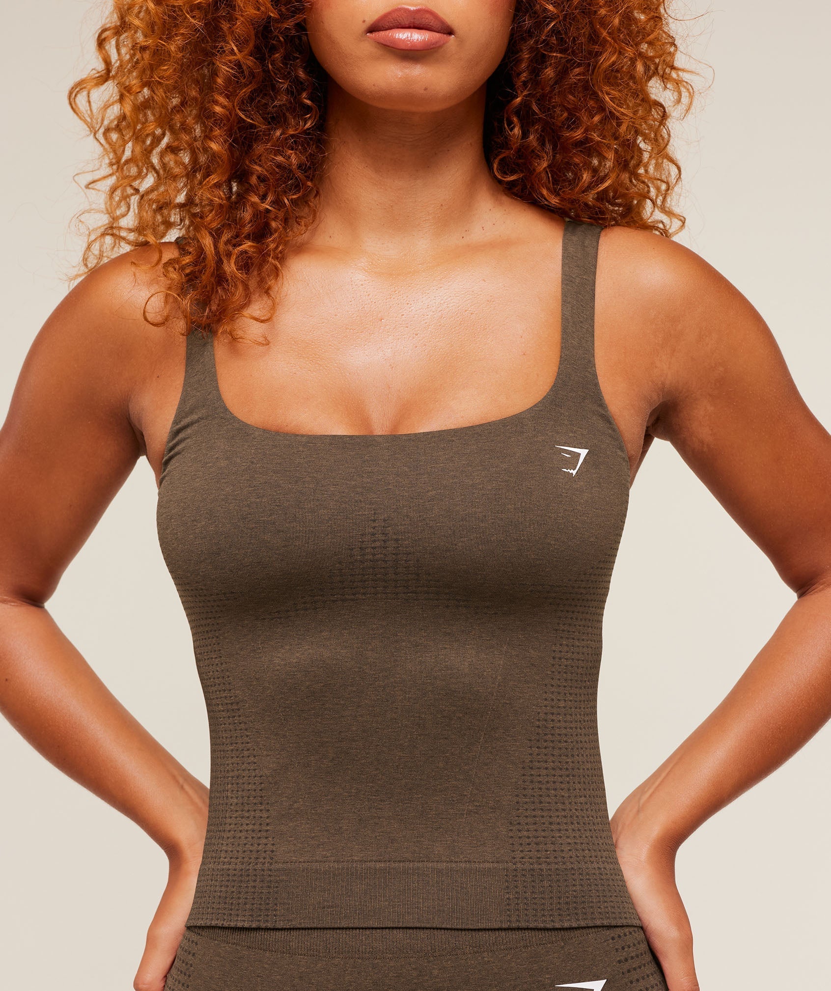 Gymshark Vital Tank With Shelf - Espresso Marl