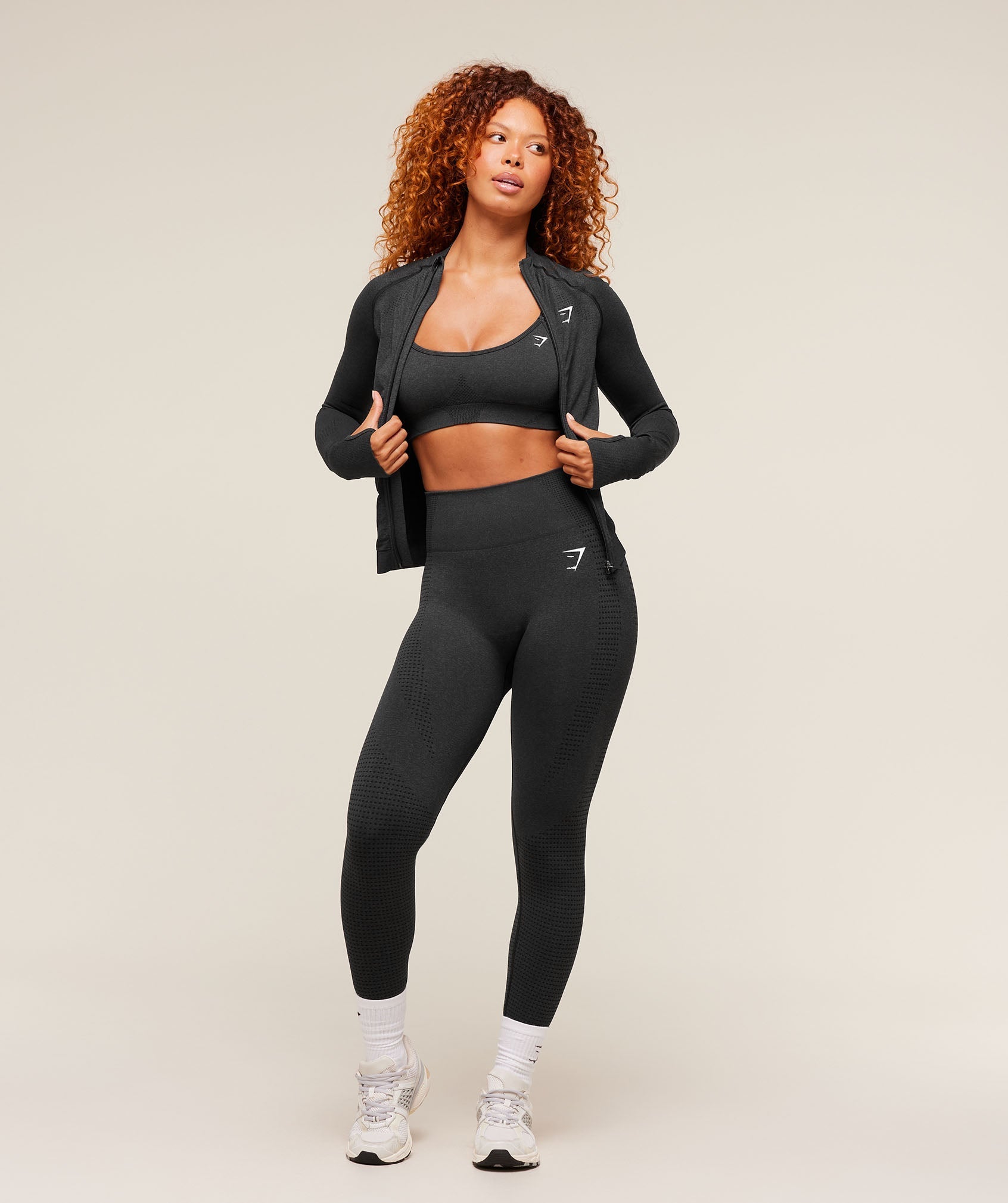 Gymshark Vital Tight Tracktop - Black Marl