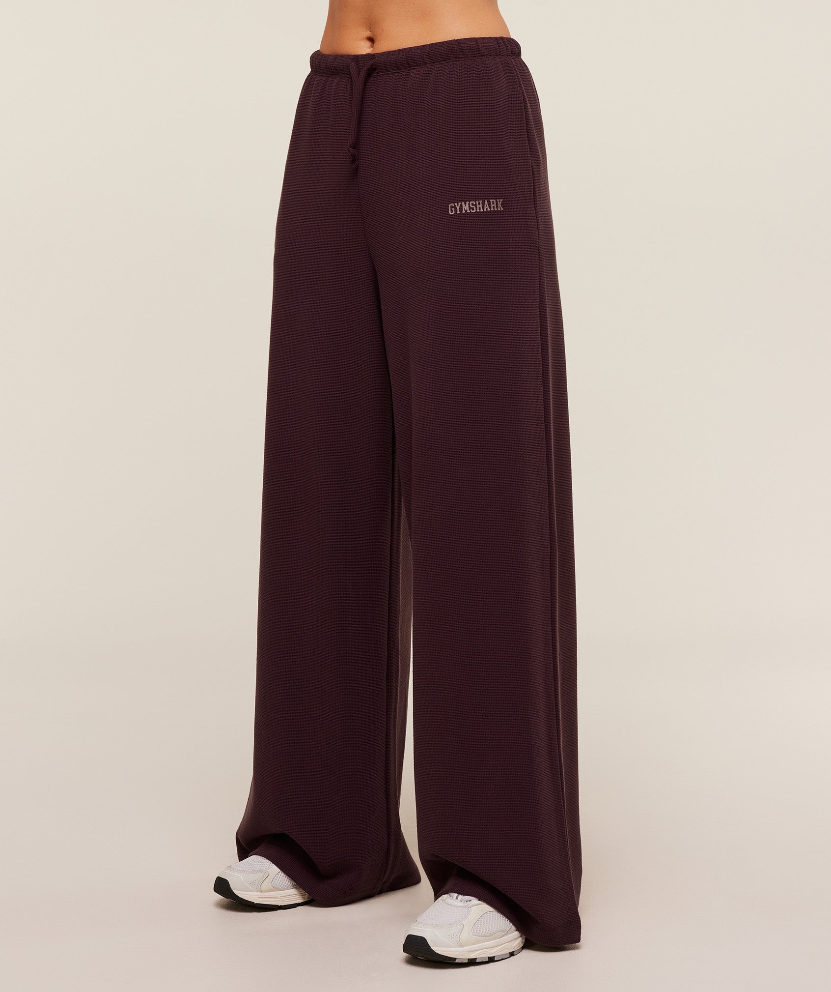 Gymshark Waffle Wide Leg Pants - Cherry Purple